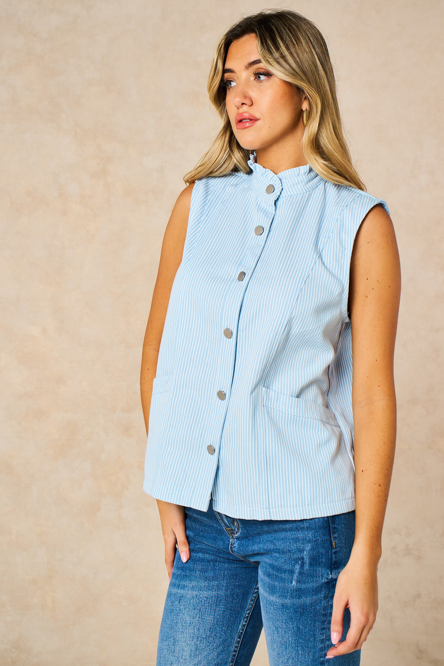 Candy-Stripe-Denim-Gilet-in-Blue-Side