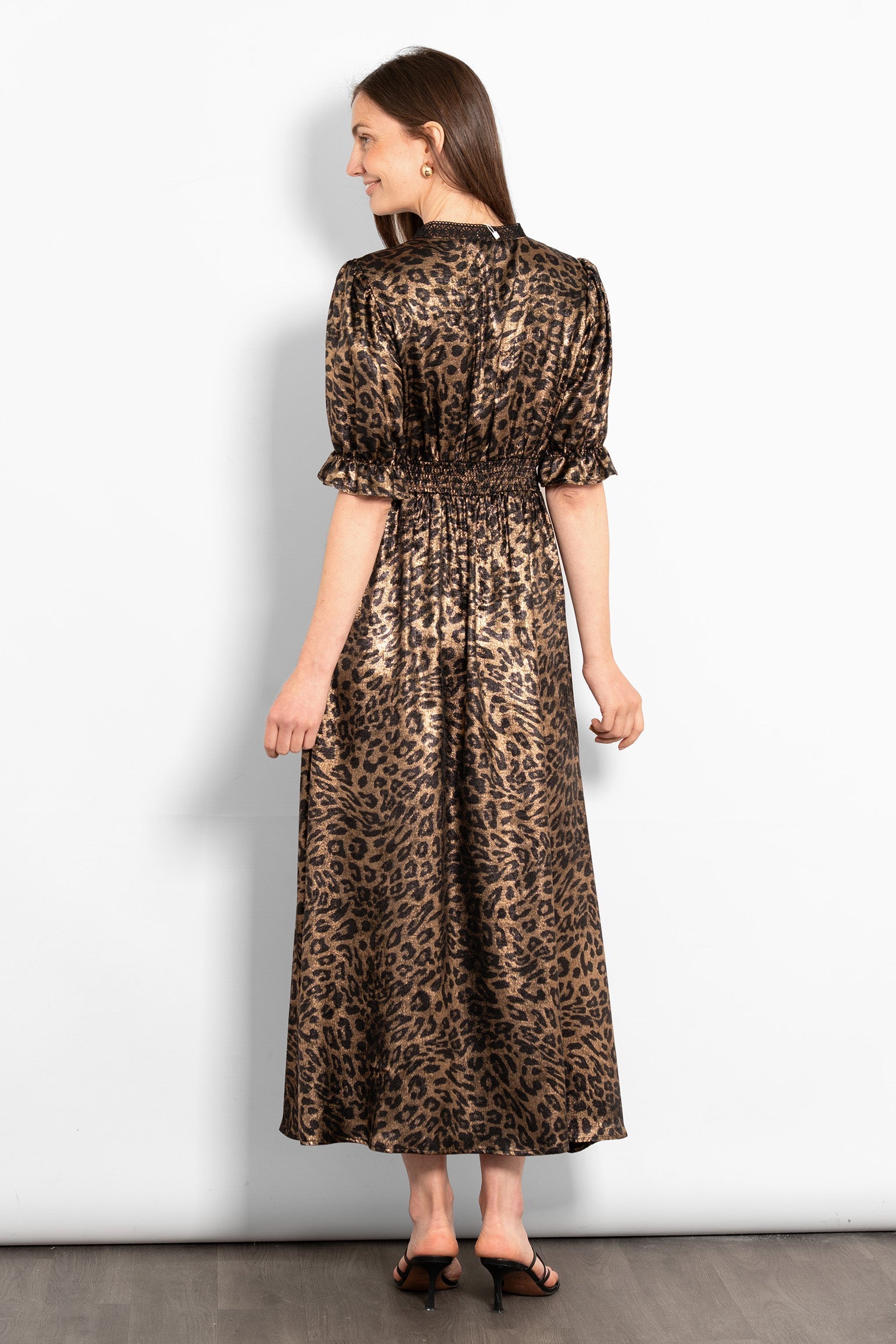 elise-v-neck-tea-dress-bronze-leopard-rear-view-elasticated-wasit