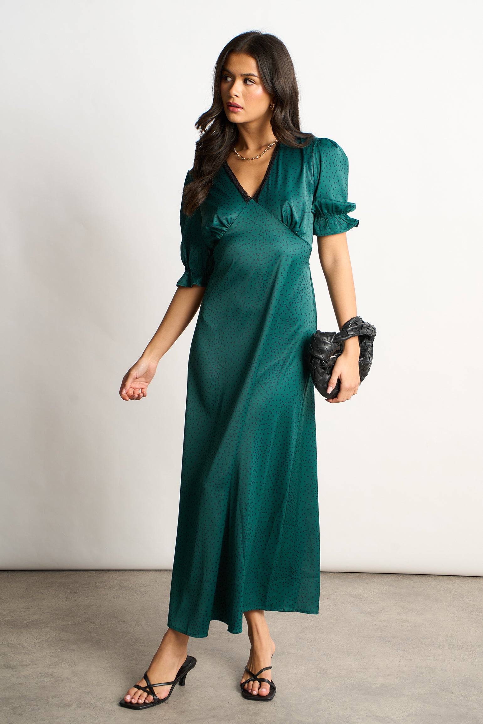 elise-v-neck-tea-dress-green-teal-polka-dot