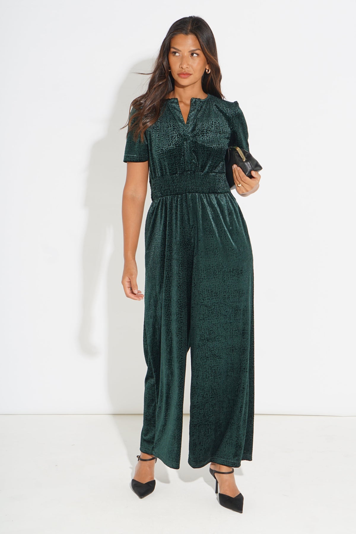 Textured-Velvet-Lydia-Jumpsuit-in-Green
