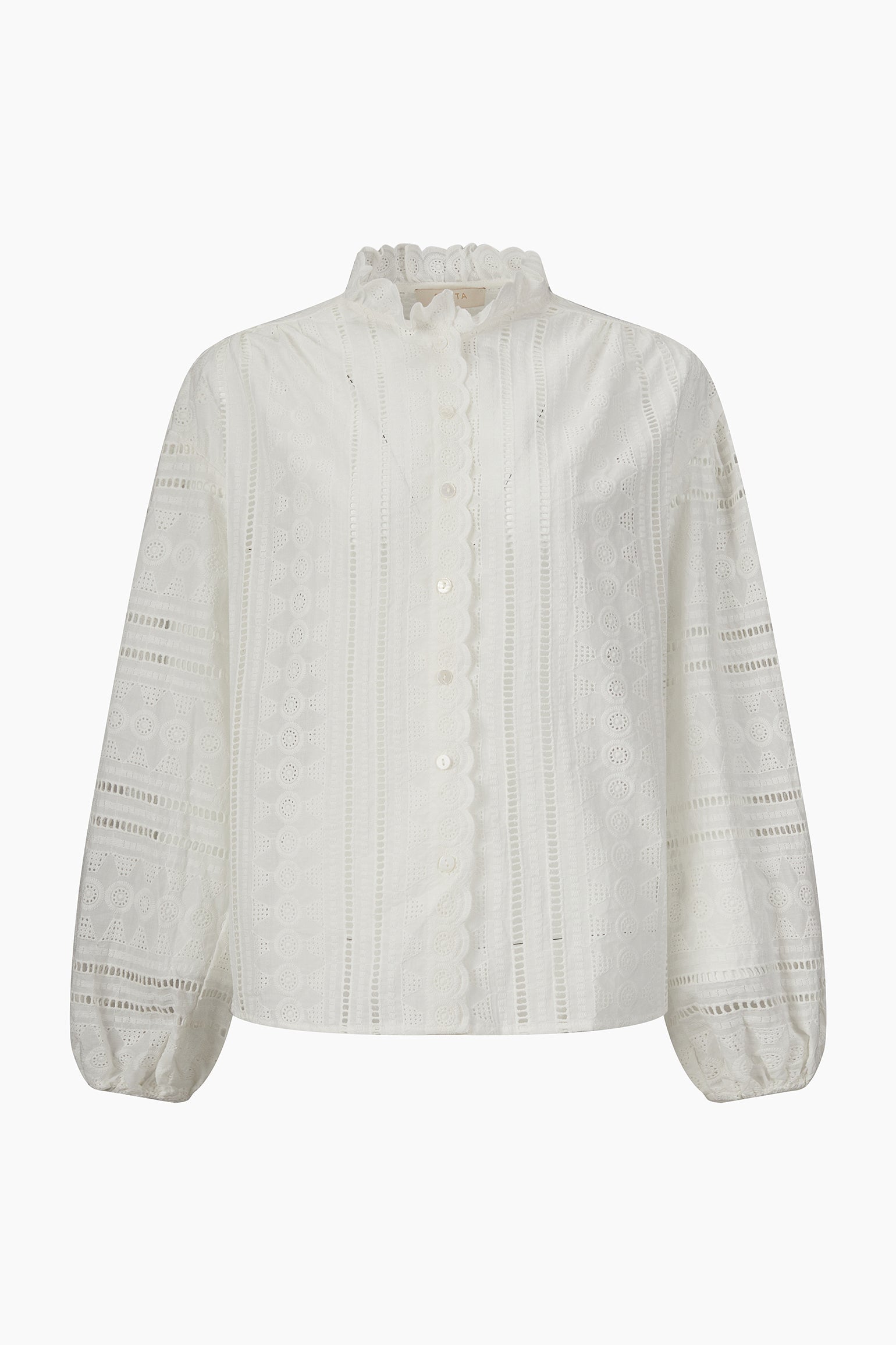 Embroidered-Frilly-Long-Sleeve-Cotton-Shirt-in-White-Product-Shot
