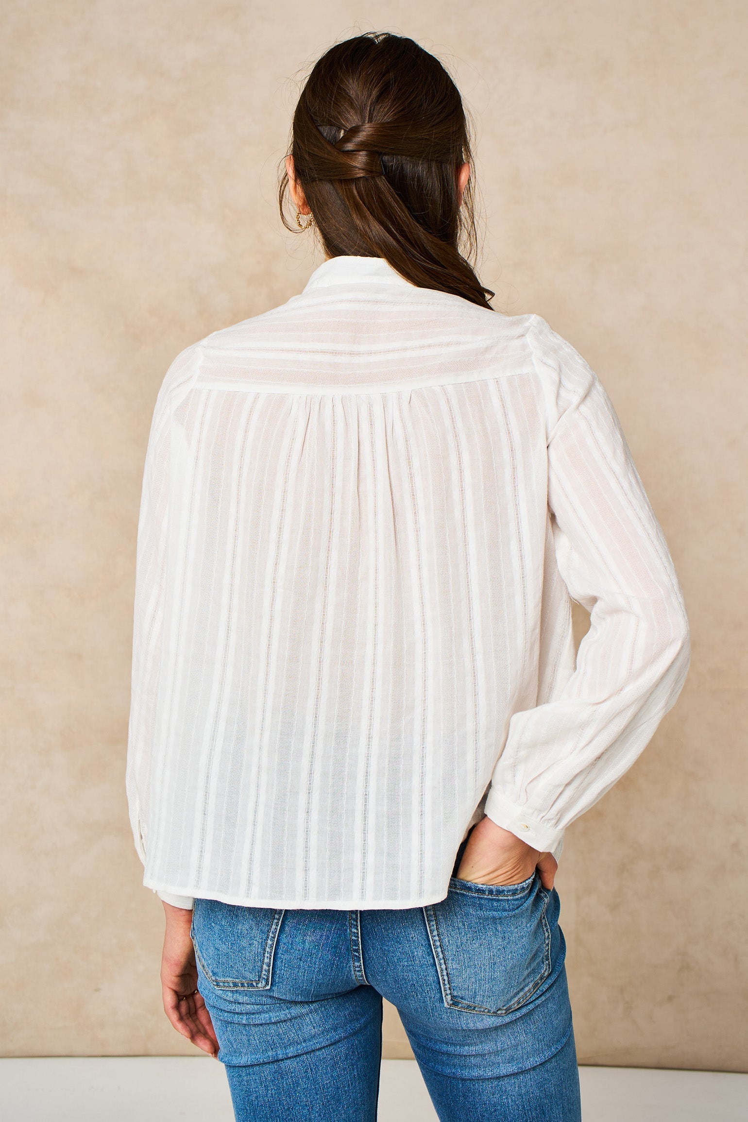 Lace-Stripe-Long-Sleeve-Cotton-Shirt-in-White-Back