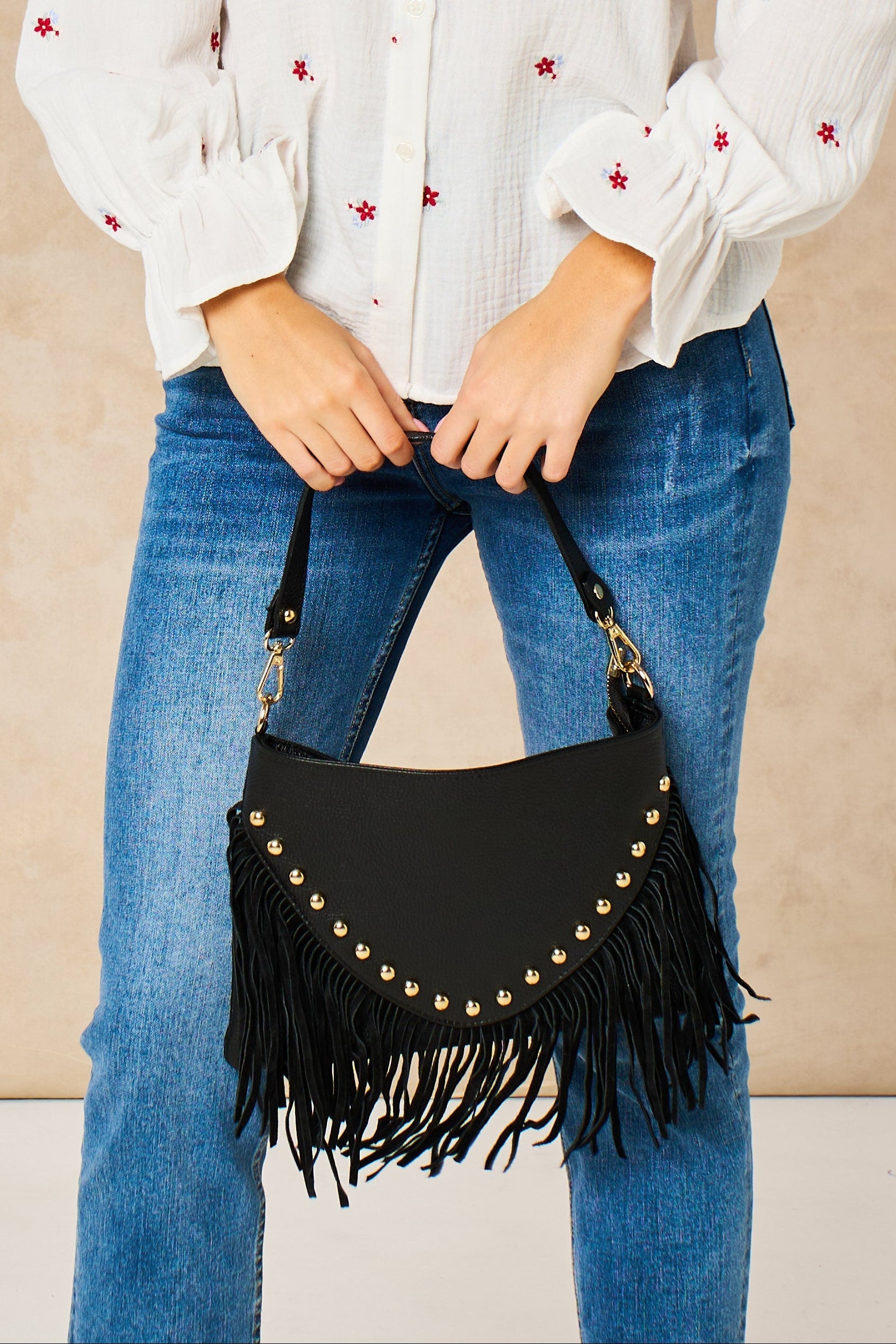 Suede-Fringed-Crossbody-Bag-Italian-Leather-in-Black