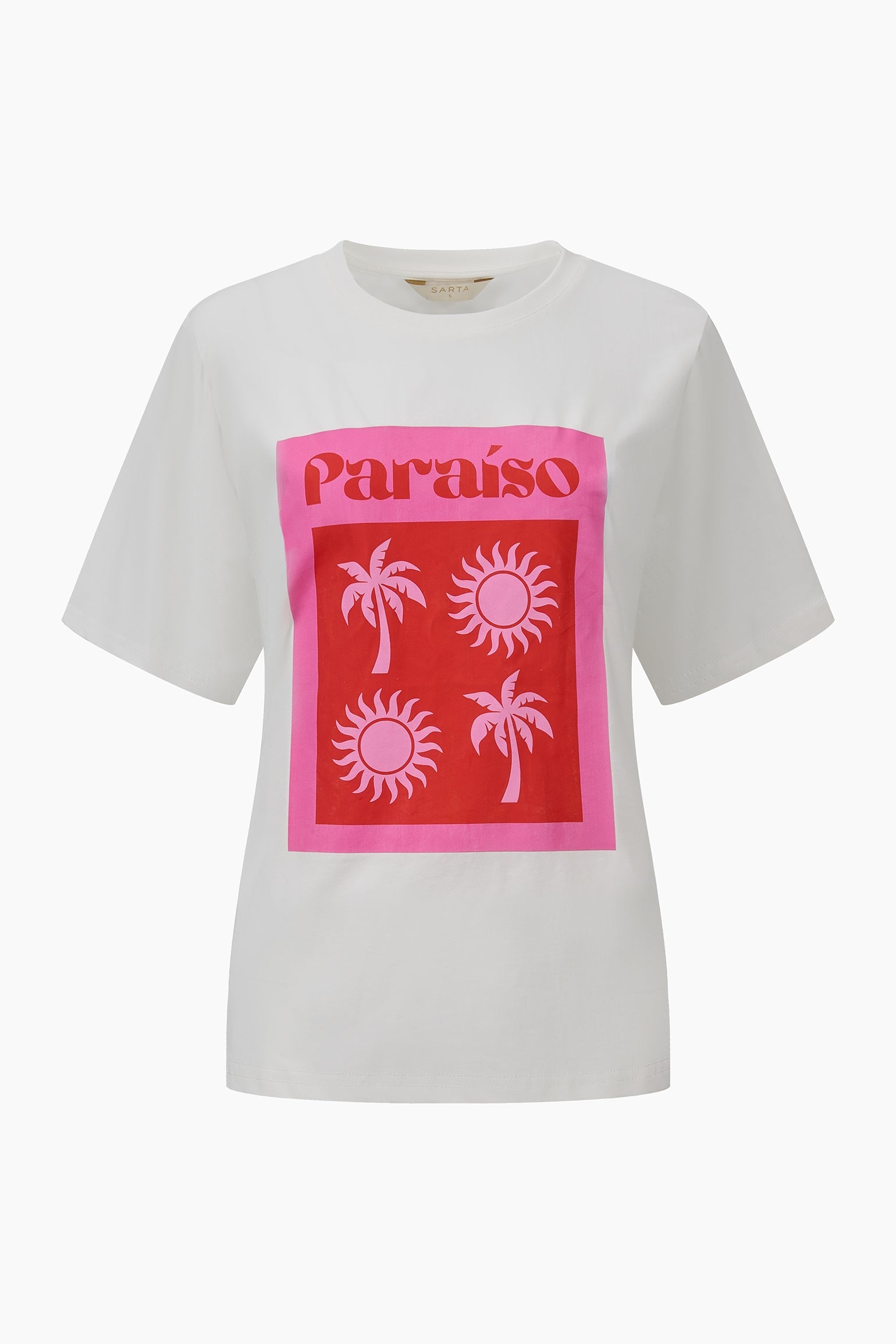 Paraiso-Short-Sleeve-Cotton-T-Shirt-in-White/Pink-Product-Shot
