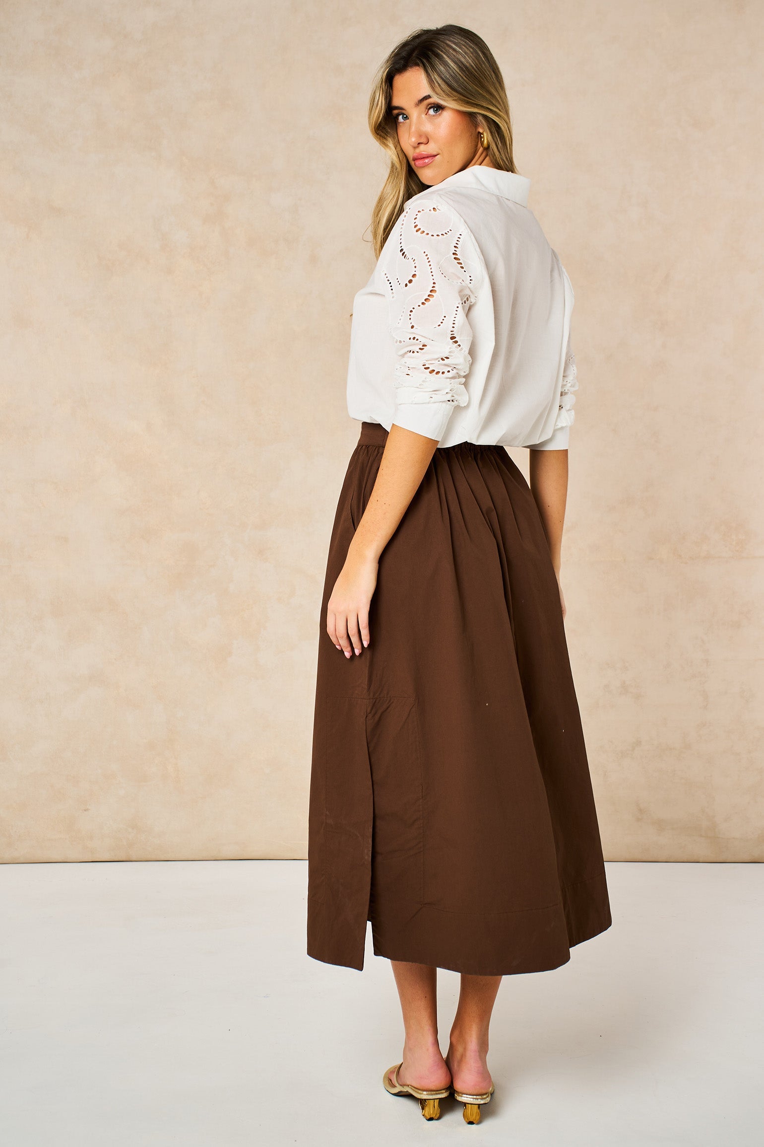 Cotton-Midaxi-Skirt-in-Brown-Back