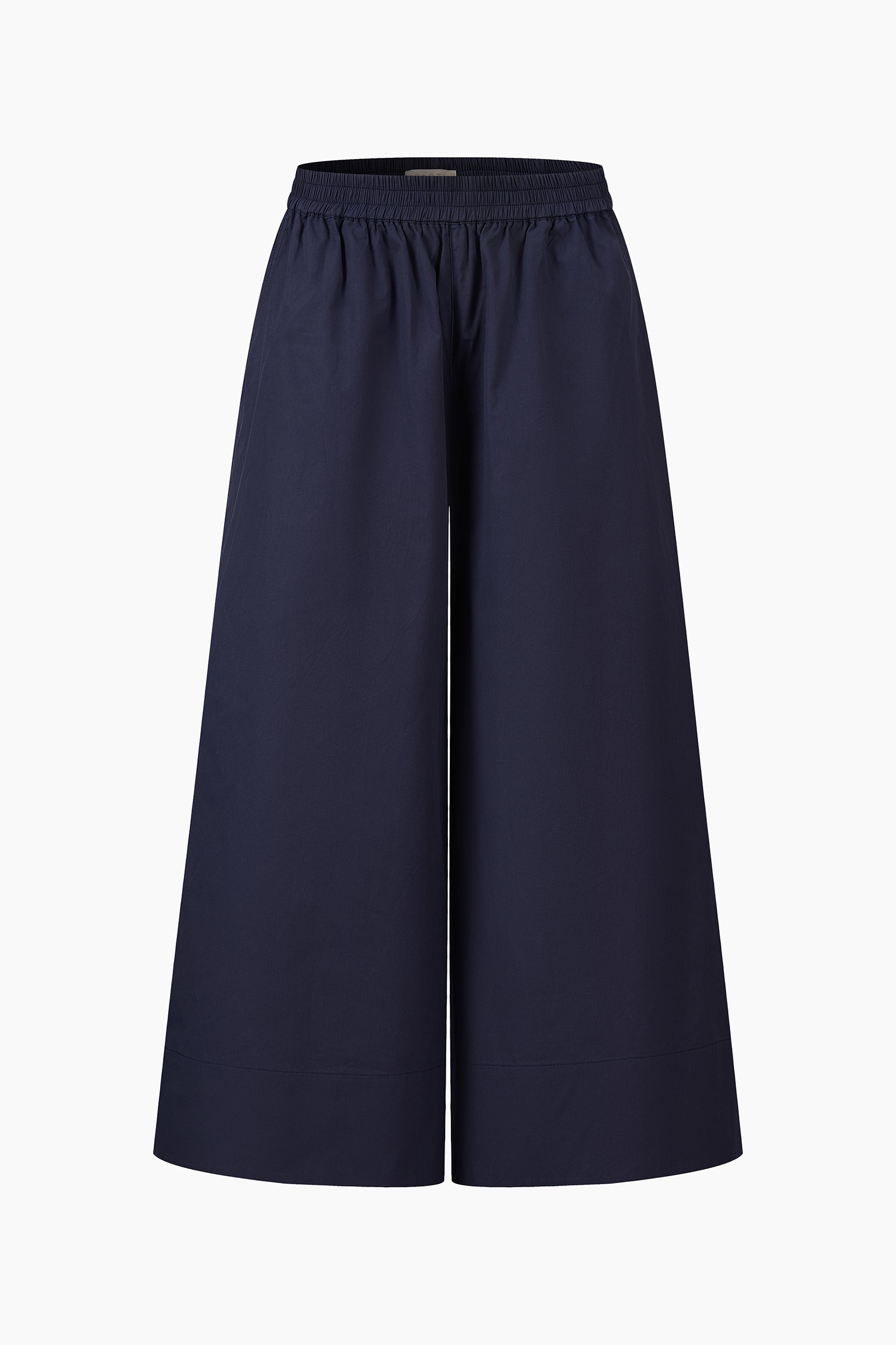 Cropped-Wide-Leg-Cotton-Trousers-in-Navy-Blue-Front