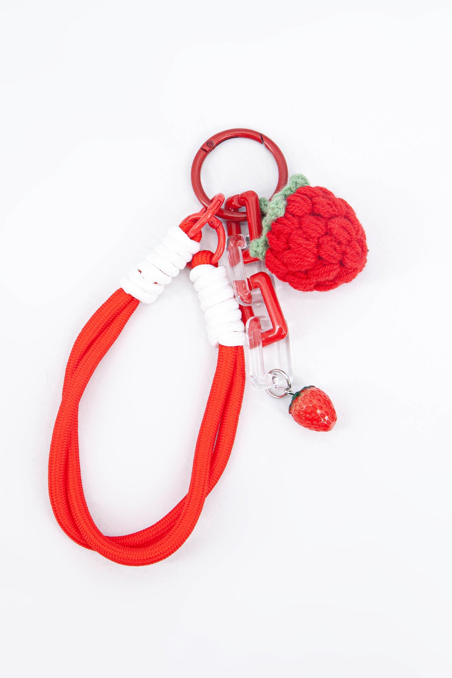 Strawberry-Clip-On-Bag-Knitted-Charm-Front