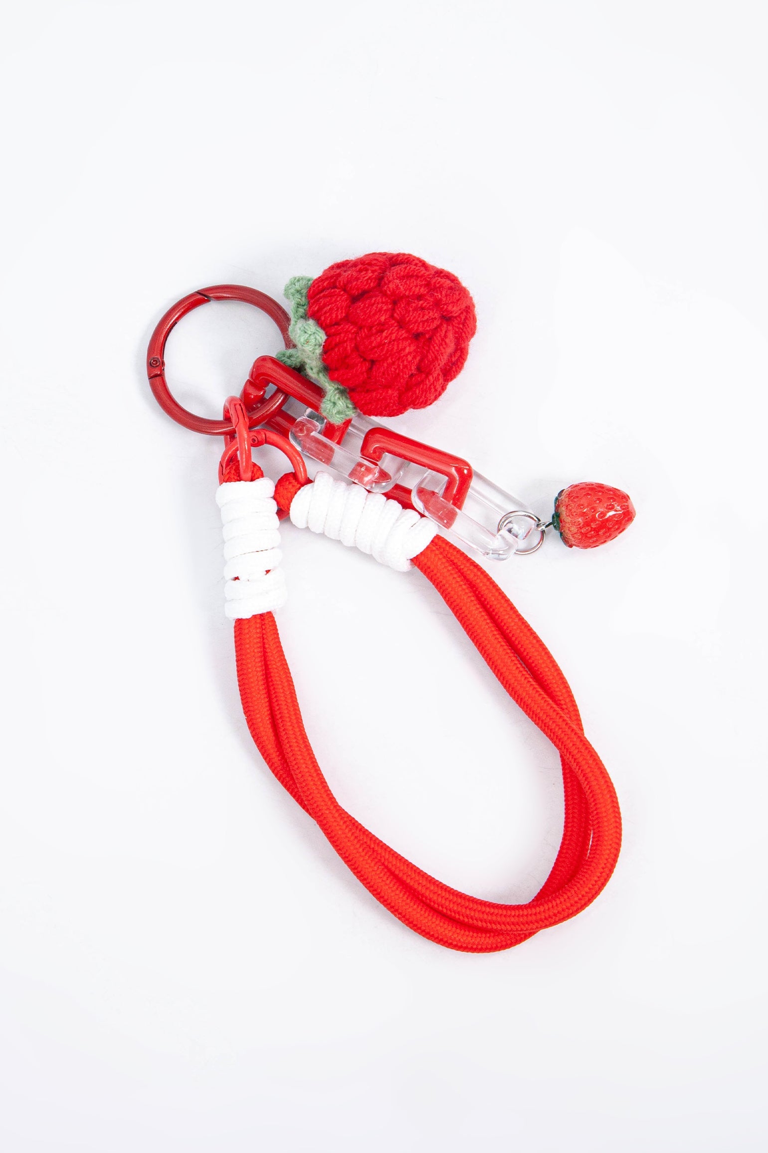 Strawberry-Clip-On-Bag-Knitted-Charm-Lying-Flat