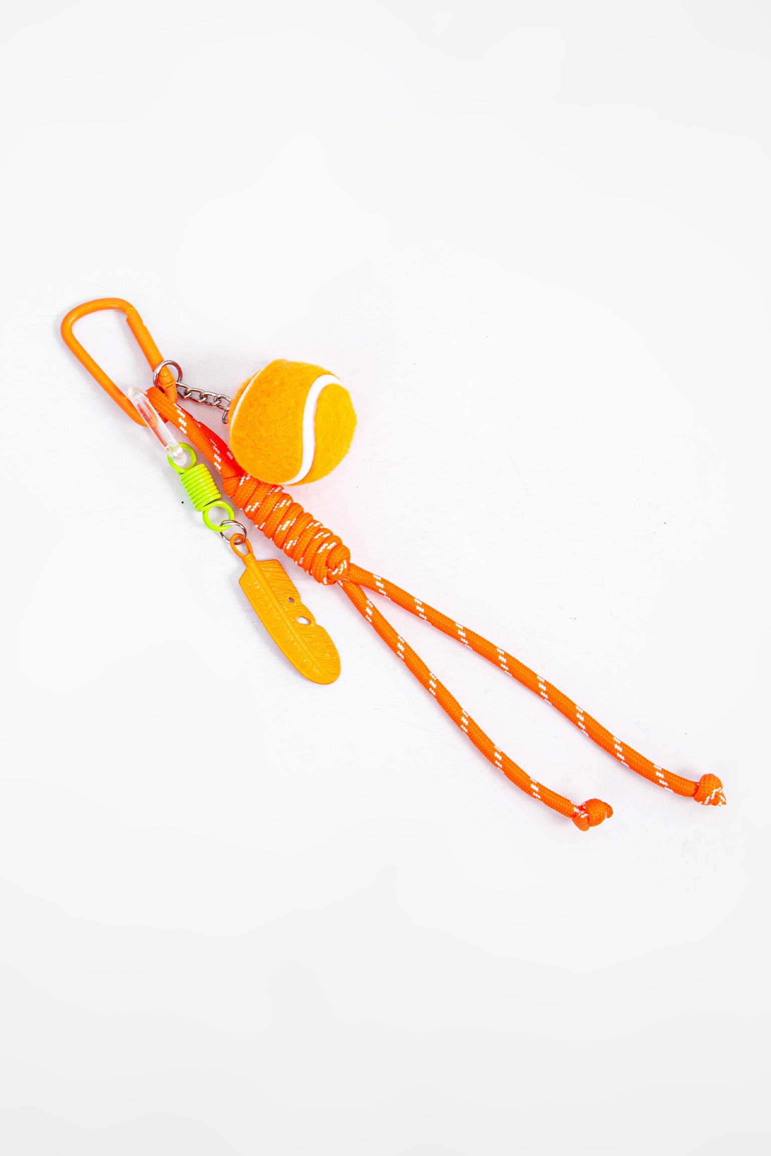 Tennis-Ball-Clip-On-Bag-Charm-in-Orange-Lying-Flat