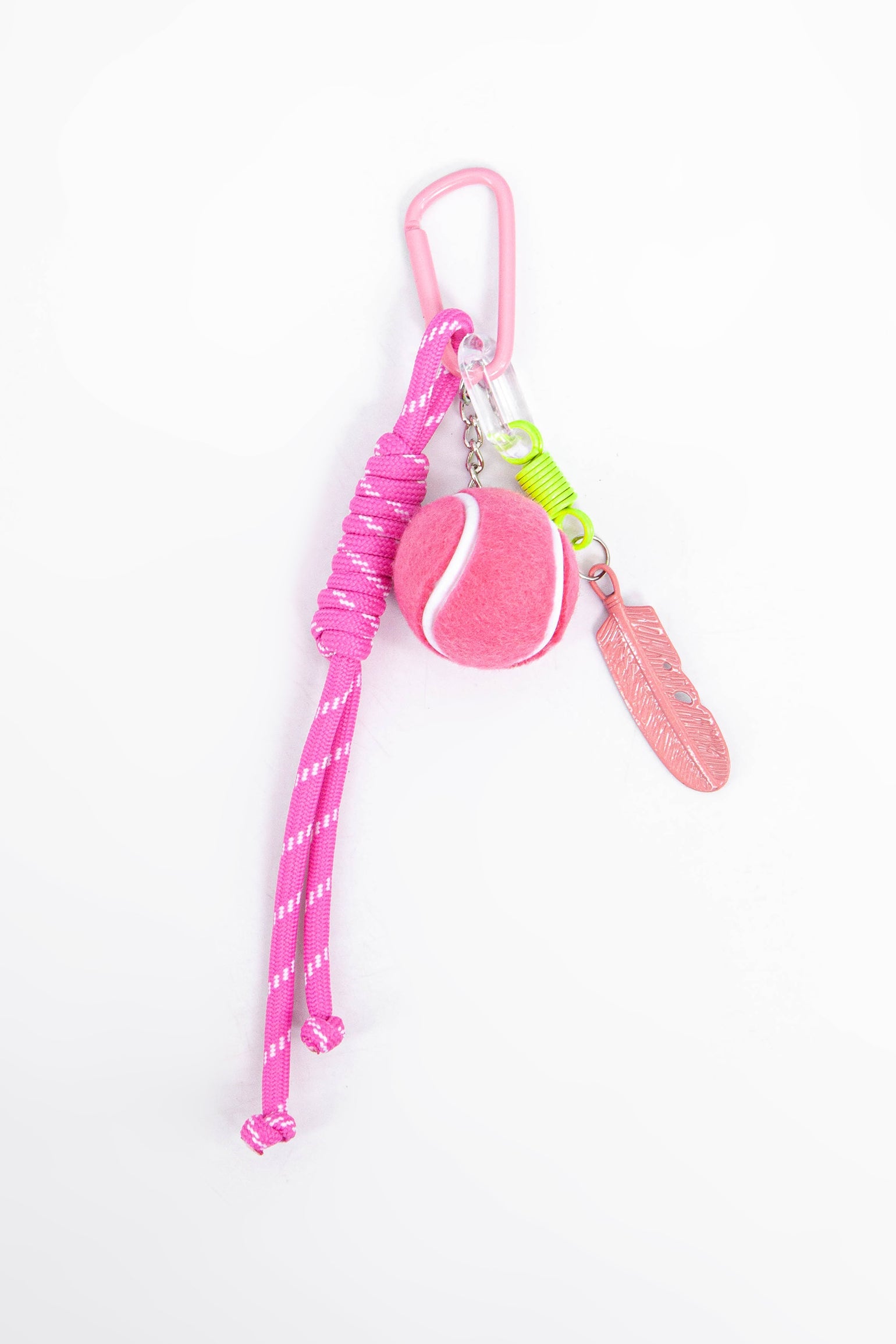 Tennis-Ball-Clip-On-Bag-Charm-in-Pink-Front