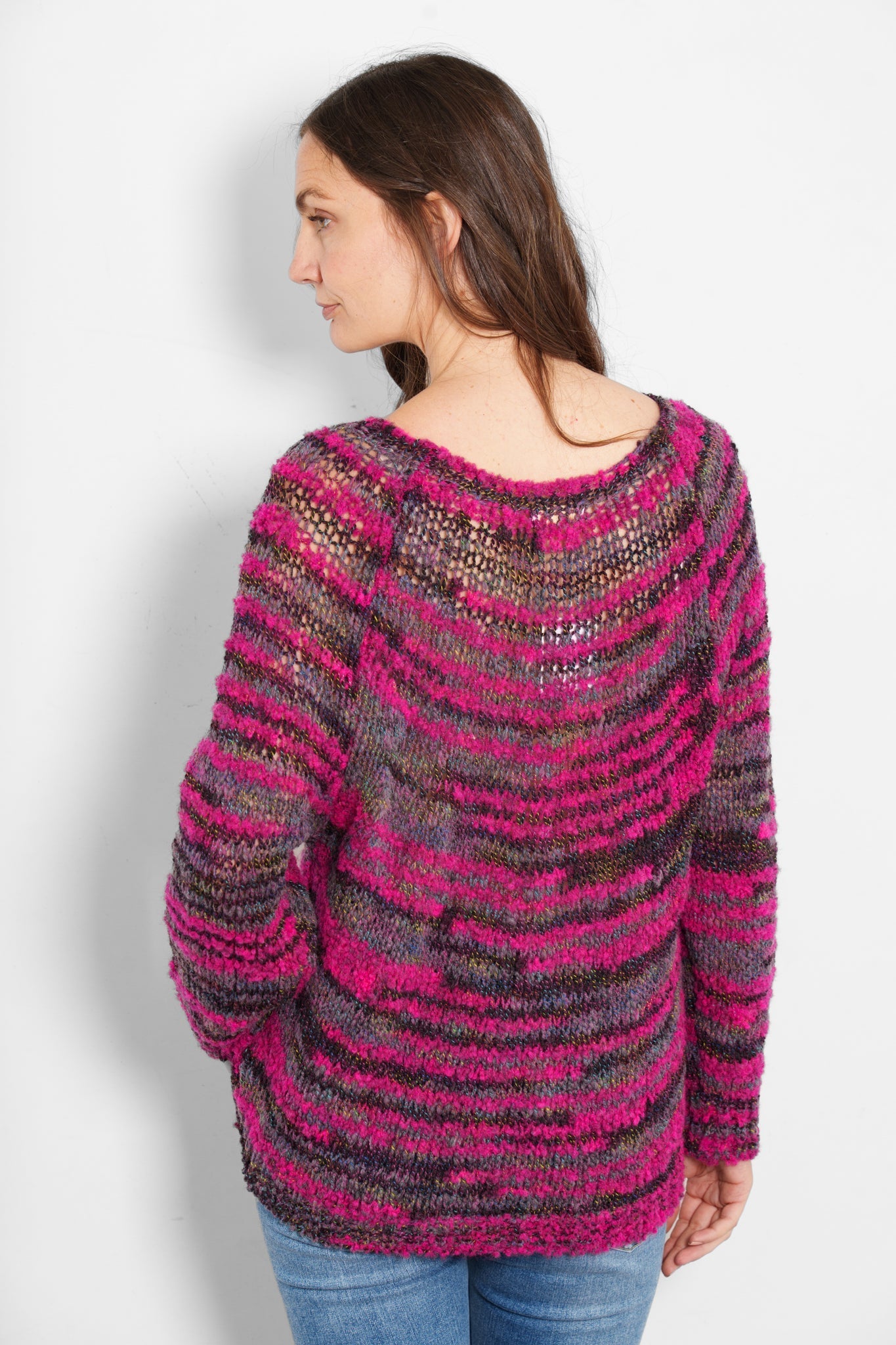 sage-wool-blend-jumper-raspberry-textured-stripe-rear-view
