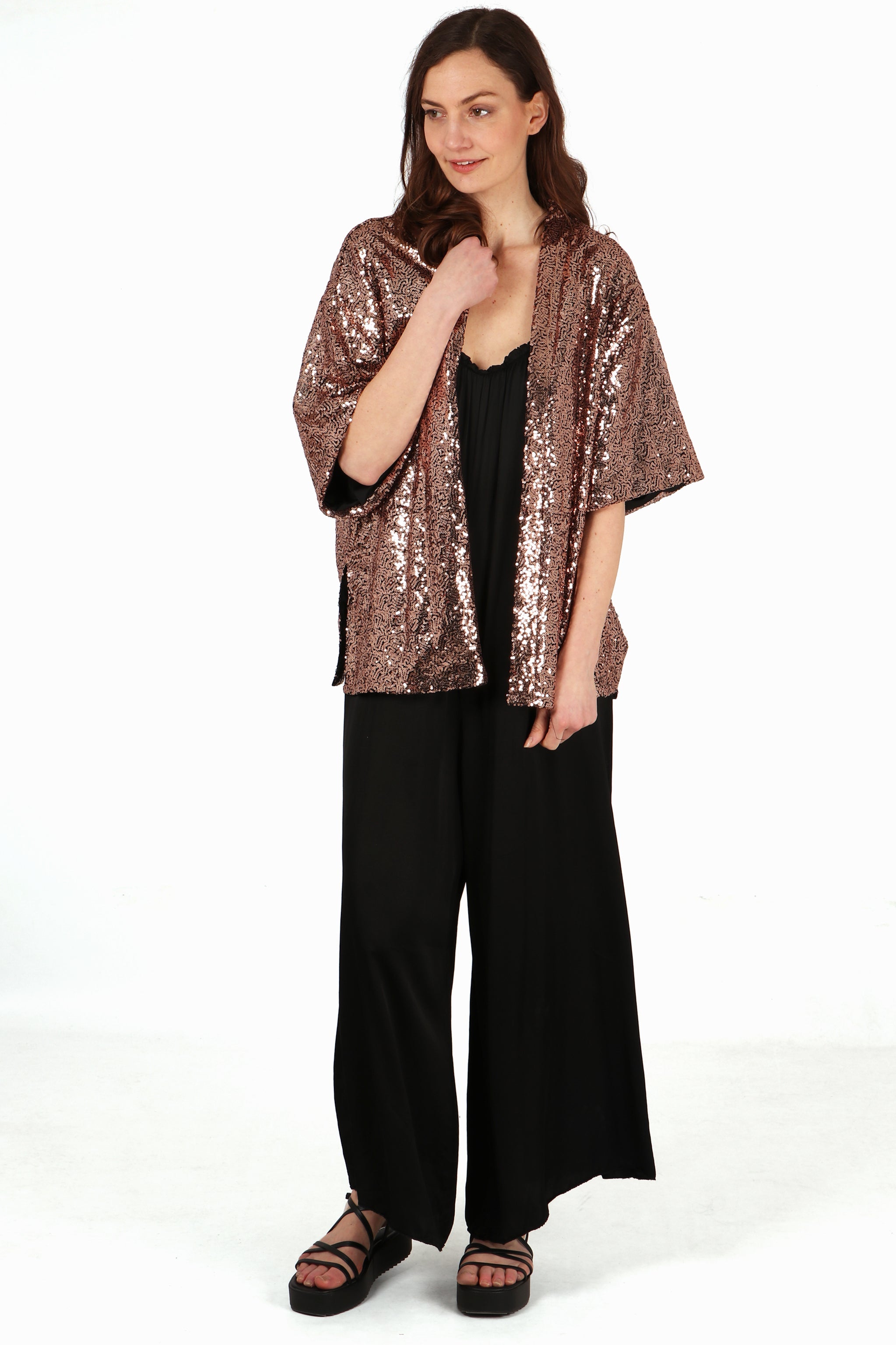 Ariana Sequin Jacket - Bronze, Sequin