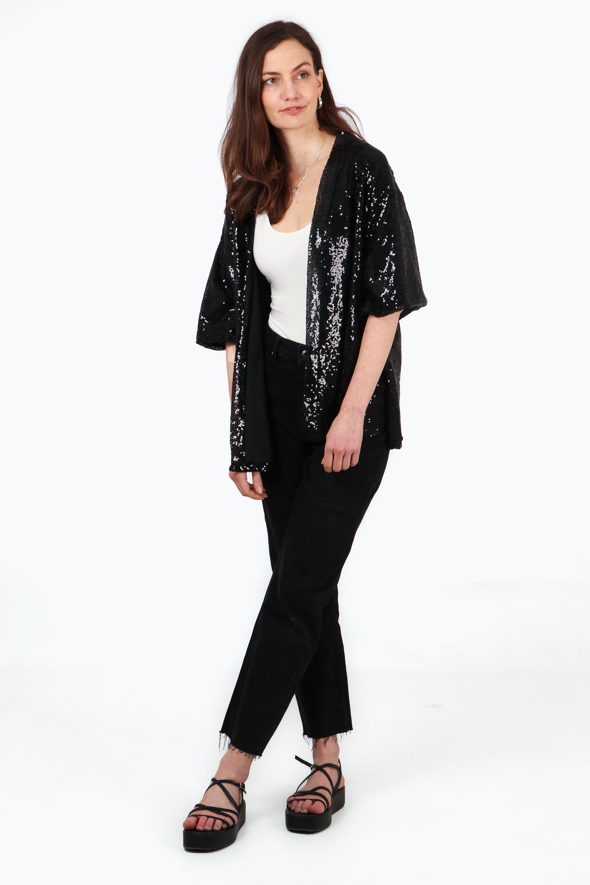 Ariana Sequin Jacket - Black, Sequin