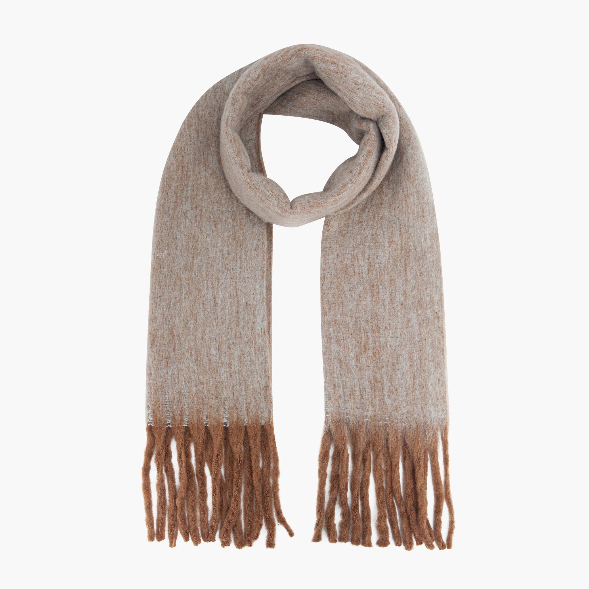 jules-camel-colourblock-heavyweight-scarf-beige-tasselled