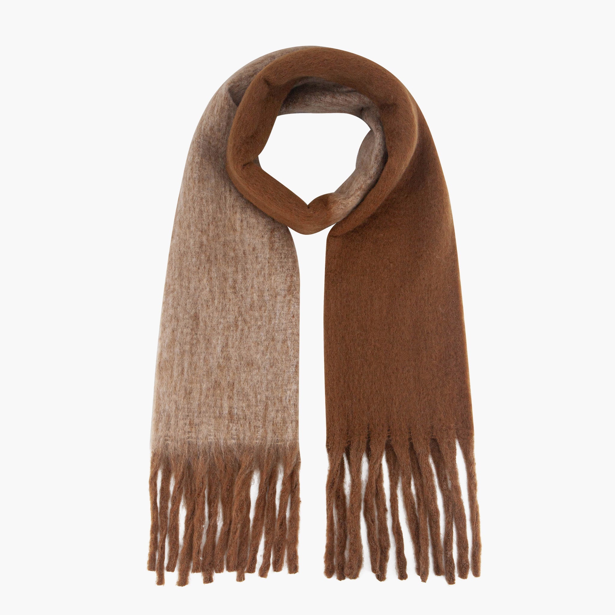 ria-brown-camel-colourblock-heavyweight-scarf-tasselled-fringe
