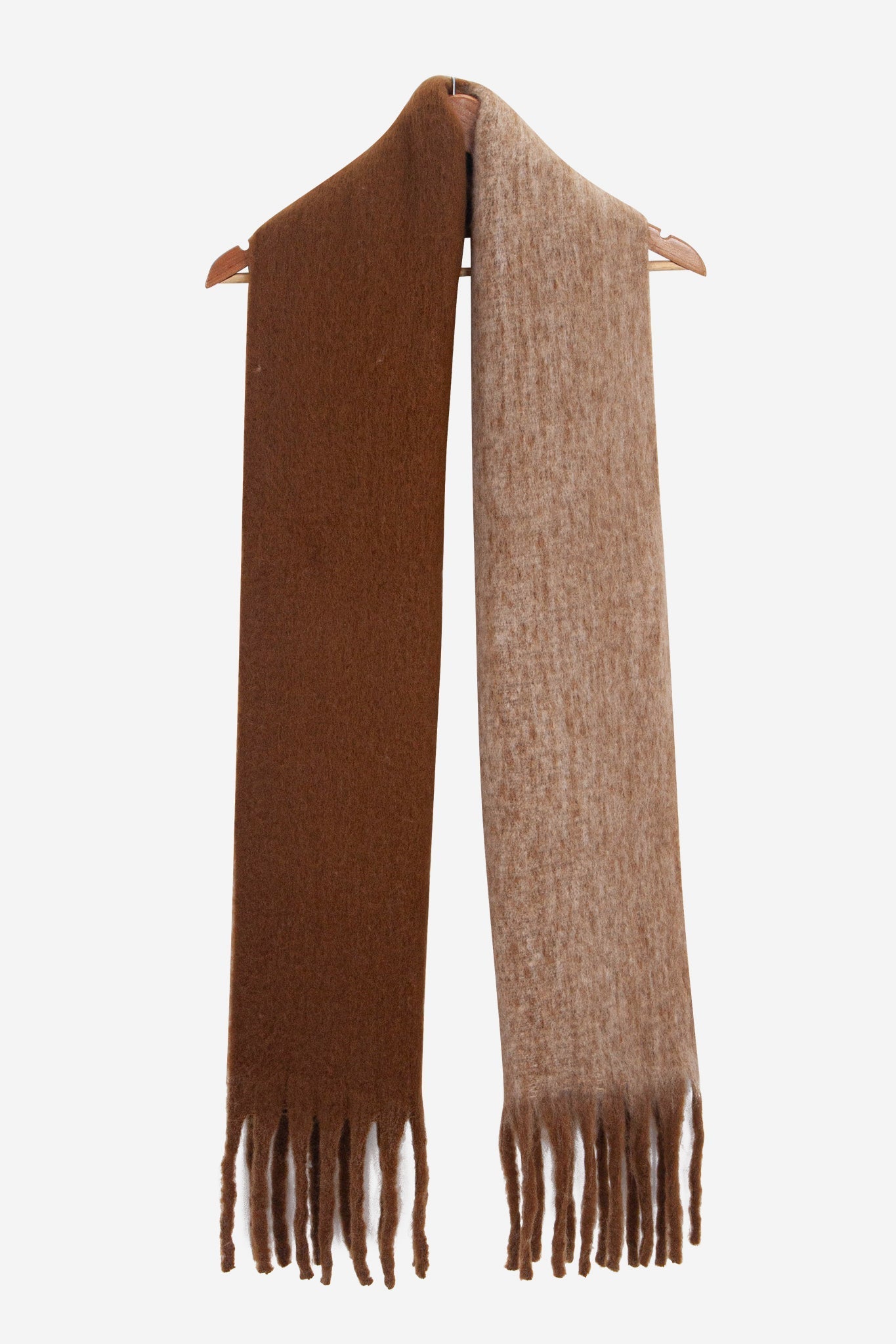 ria-brown-camel-colourblock-heavyweight-scarf-draped-two-tone