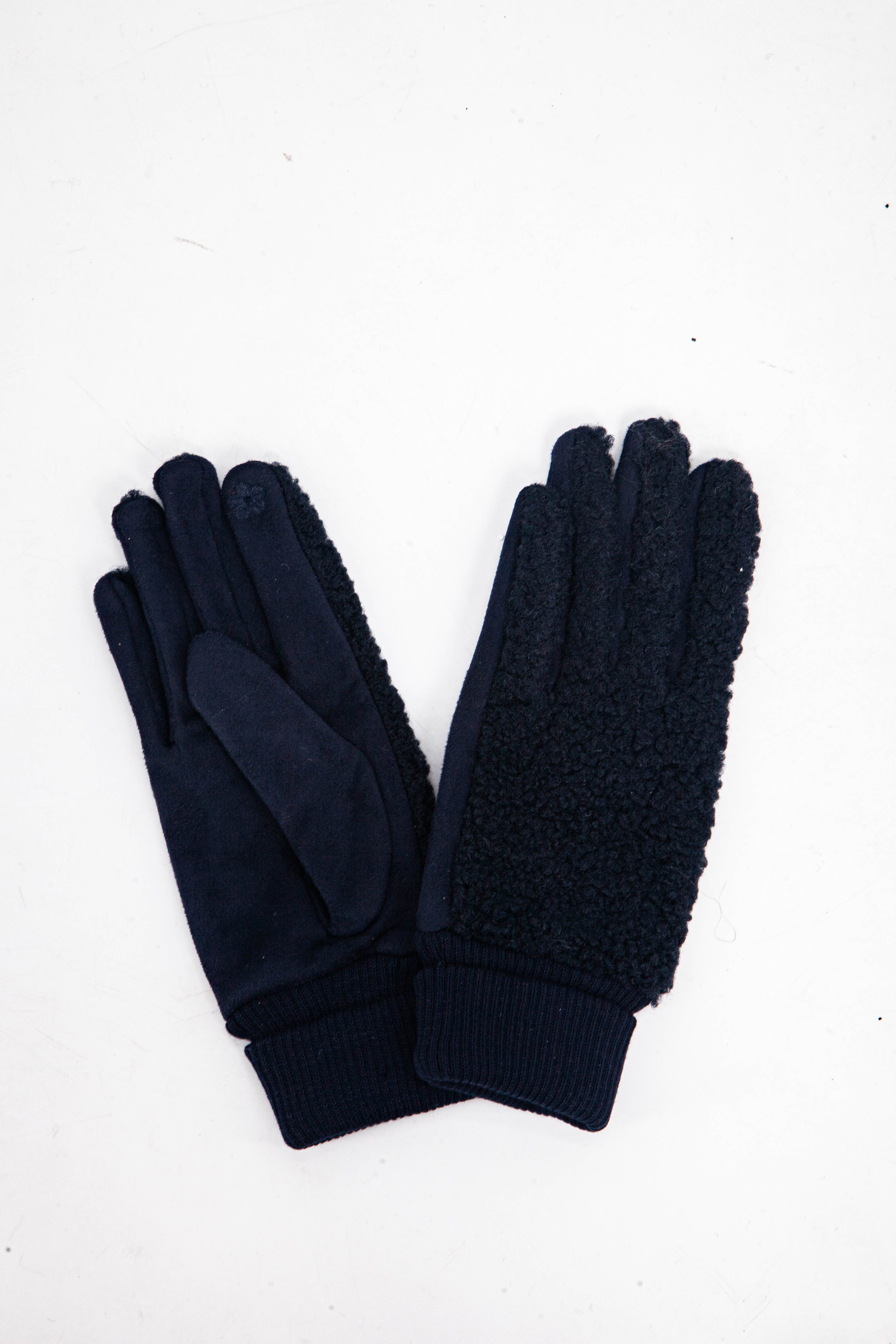 winnie-navy-blue-borg-fleece-gloves-warm-winter