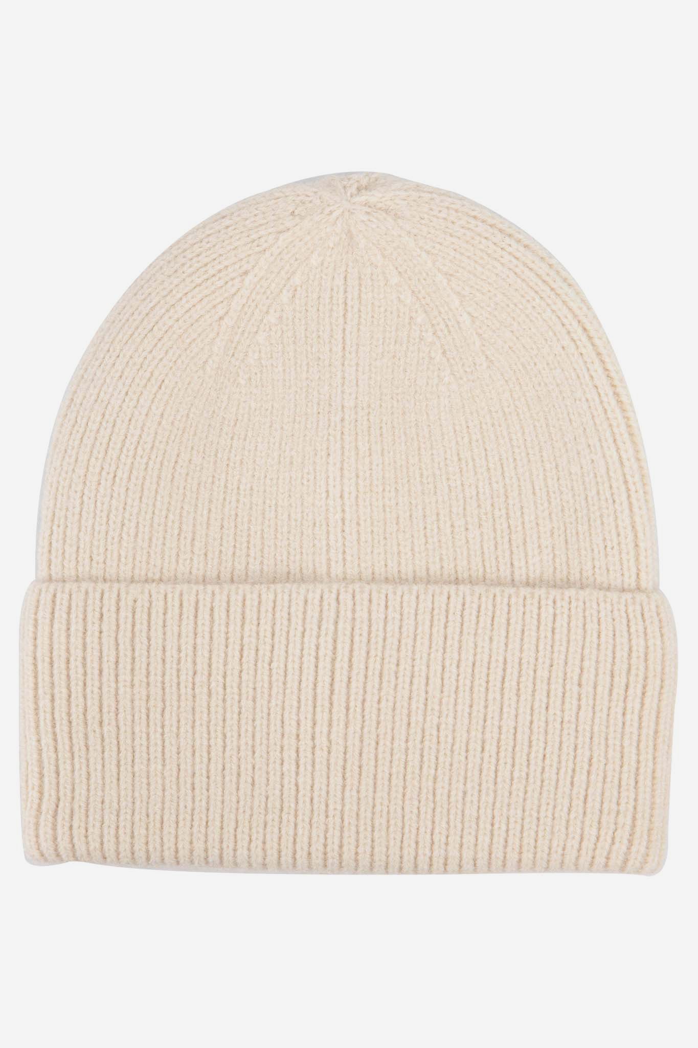 noelle-cream-ribbed-beanie-hat-laying-flat