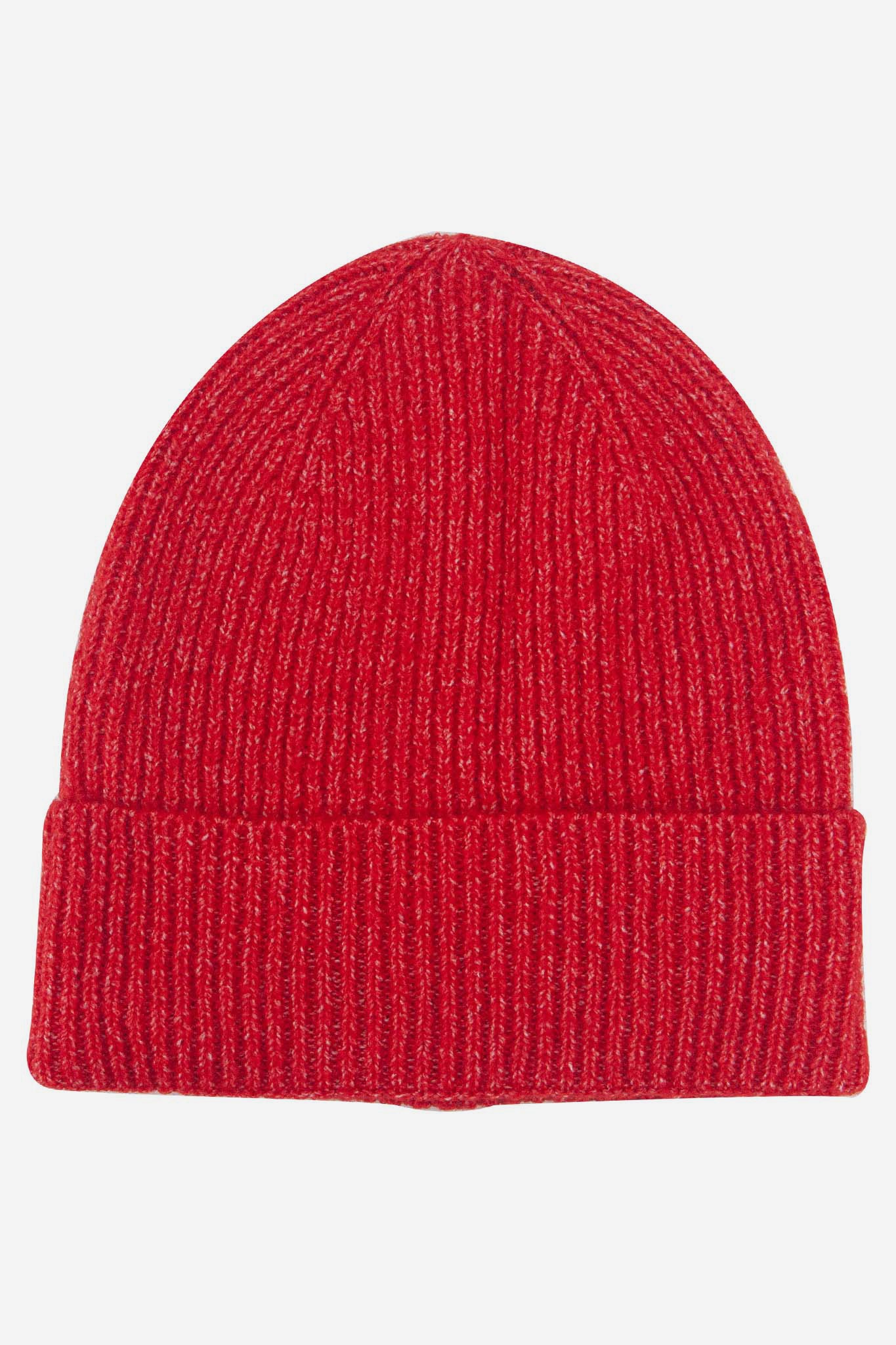kit-red-wool-blend-beanie-hat-laying-flat