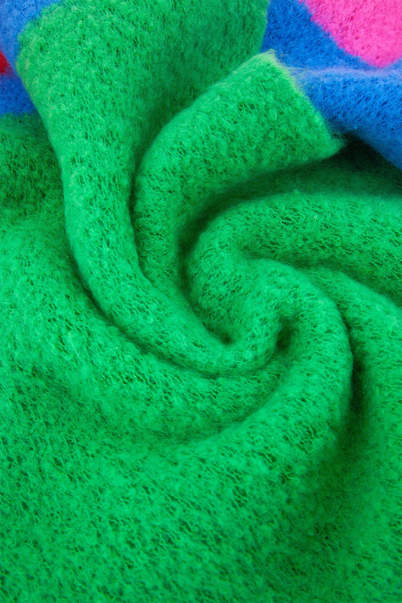 aster-green-pink-colourblock-heavyweight-scarf-close-up-material