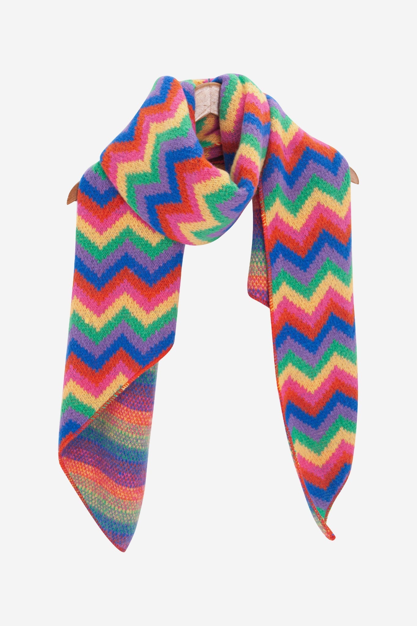 bobbie-multi-colour-zig-zag-heavyweight-scarf-on-coat-hanger
