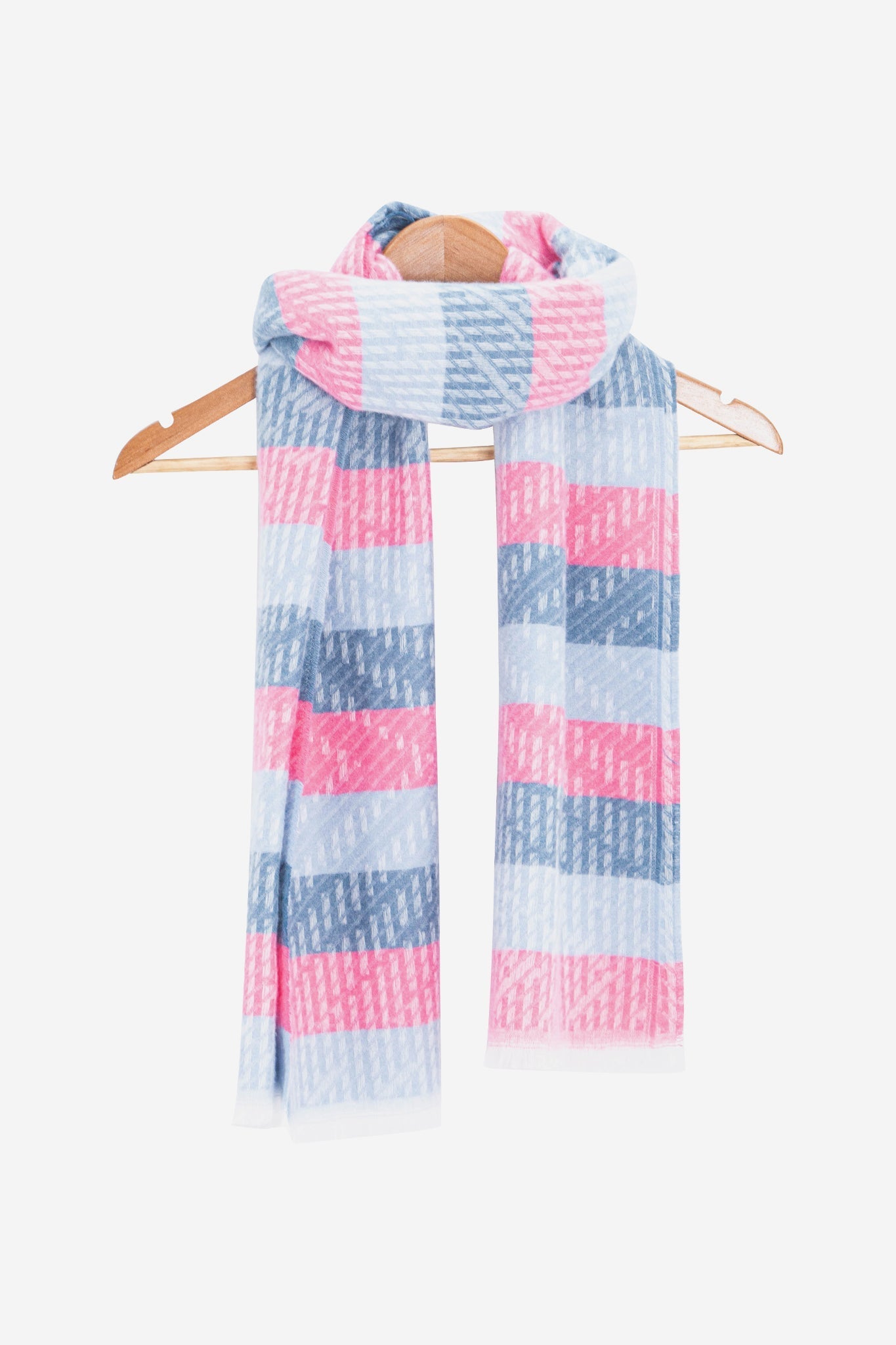 reed-grey-pink-stripe-heavyweight-scarf-draped-coat-hanger