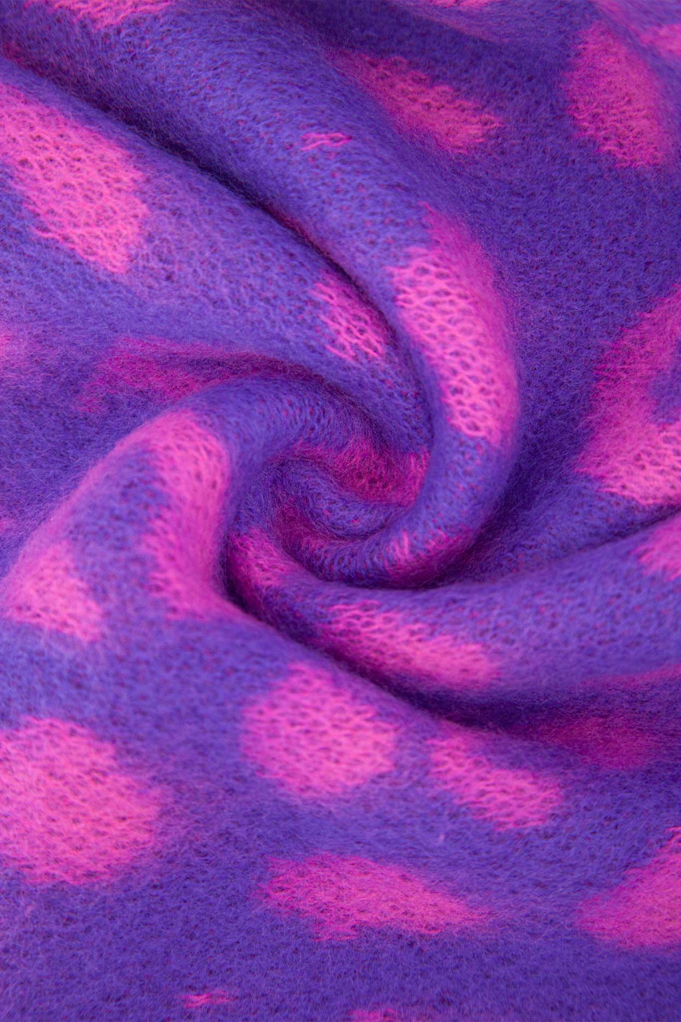 nico-purple-pink-leopard-heavyweight-scarf-close-up-knitted-material