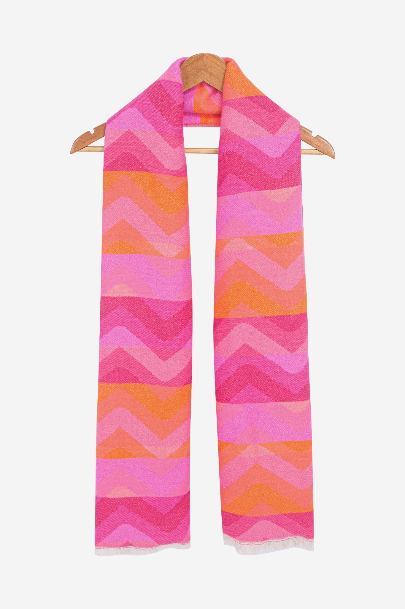 bowie-pink-orange-zig-zag-heavyweight-scarf-draped-length