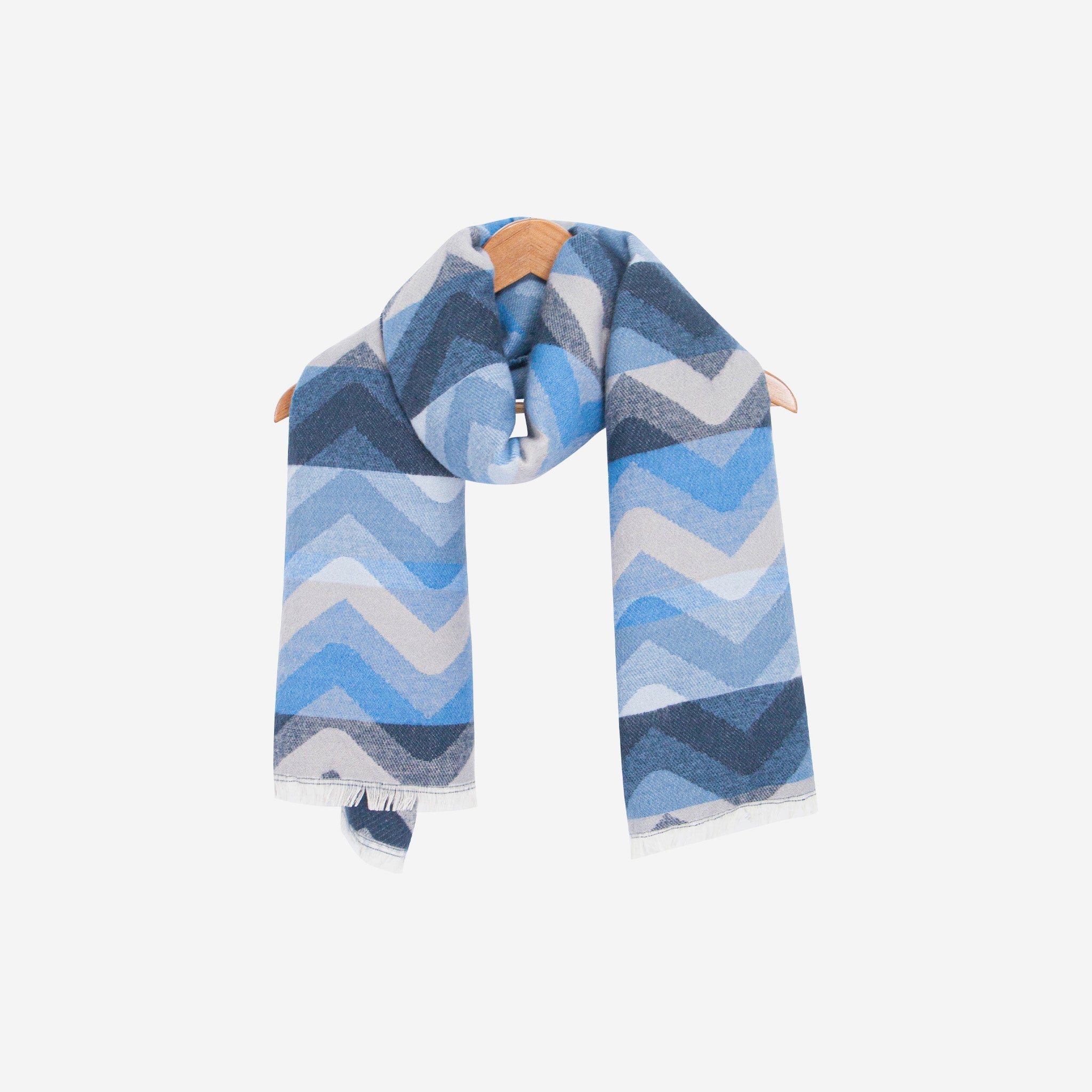 bowie-blue-zig-zag-heavyweight-scarf-on-coat-hanger