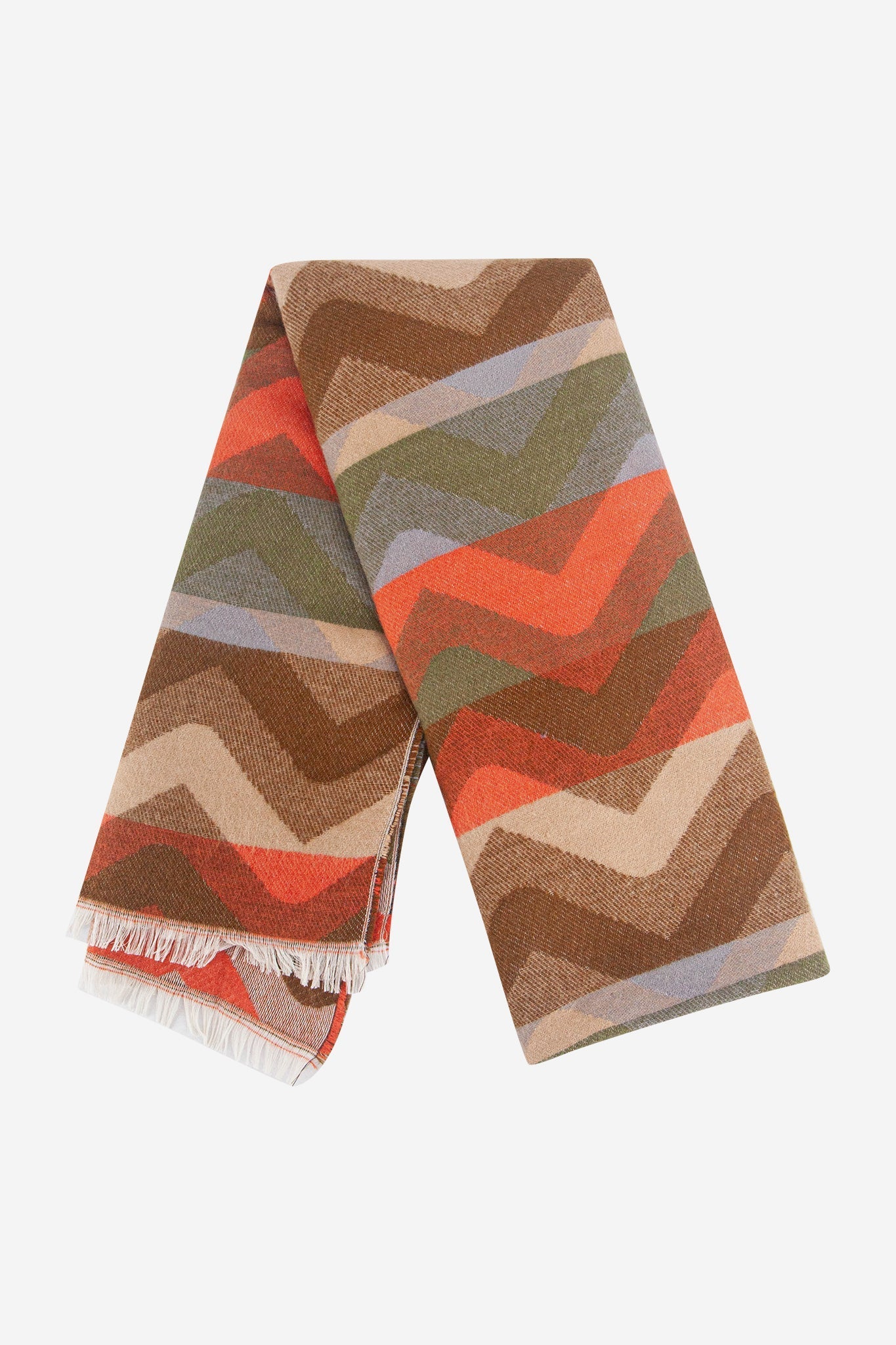 bowie-khaki-orange-zig-zag-heavyweight-scarf-folded
