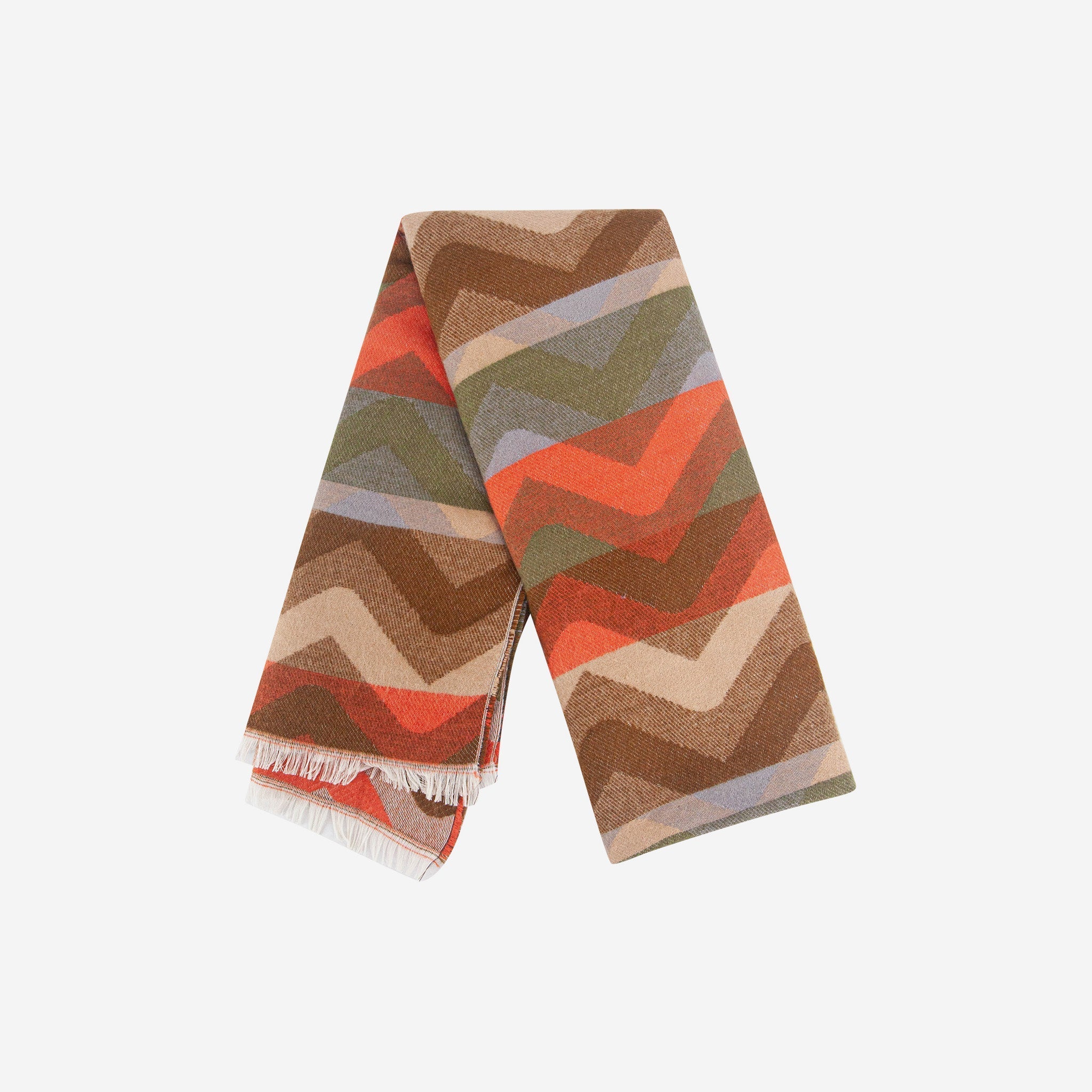 bowie-khaki-orange-zig-zag-heavyweight-scarf-folded