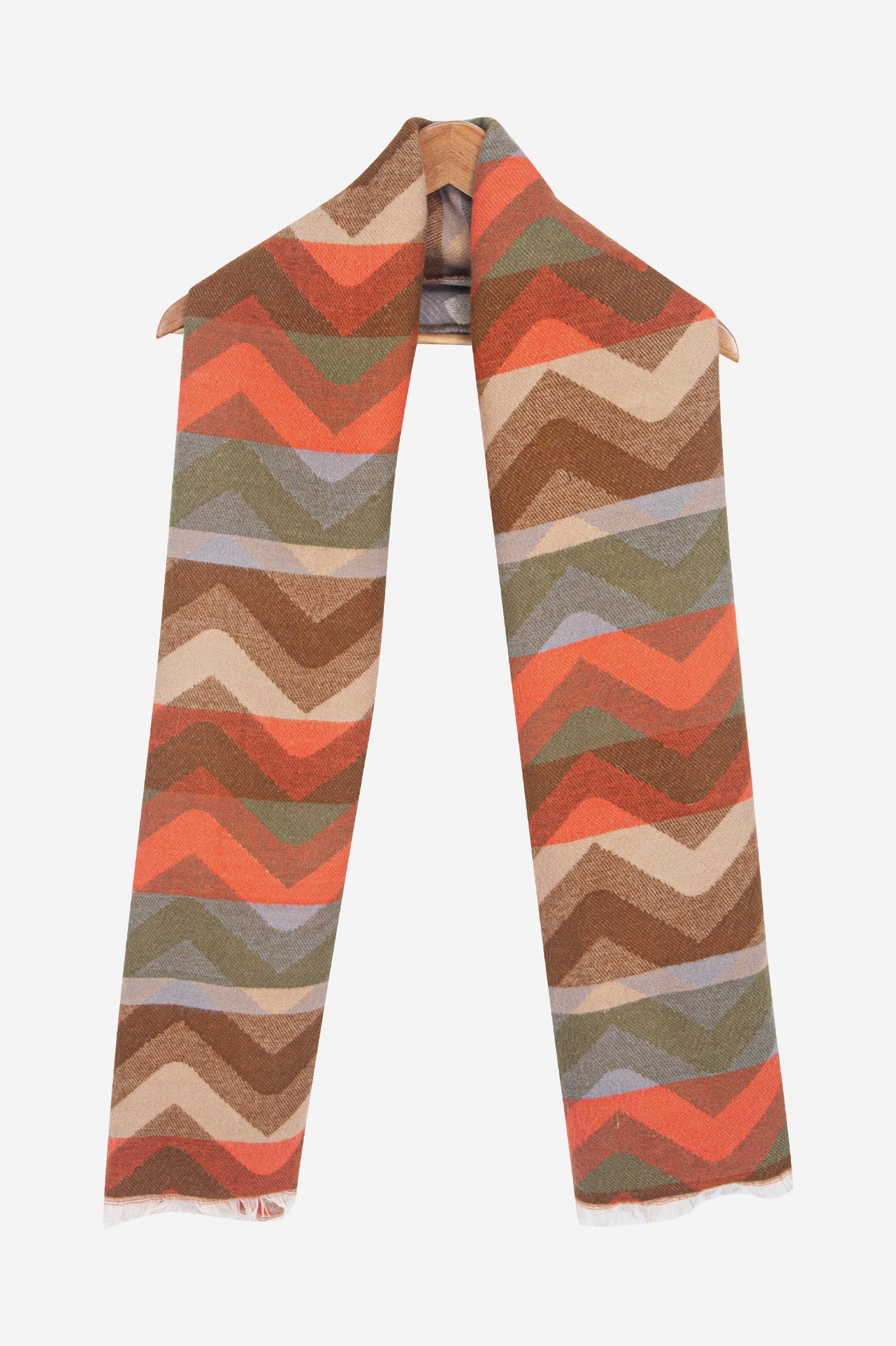 bowie-khaki-orange-zig-zag-heavyweight-scarf-draped-length
