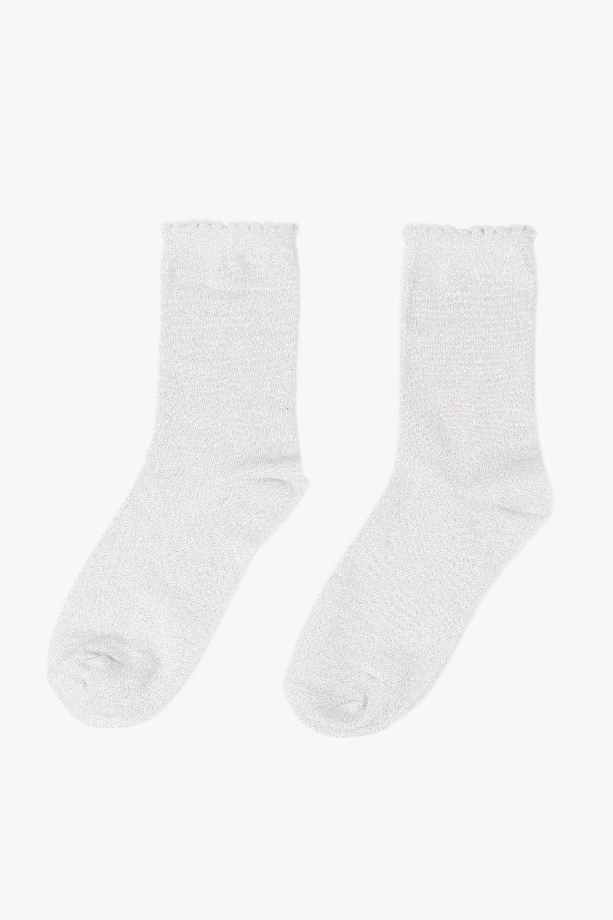 white and silver sparkly glitter socks