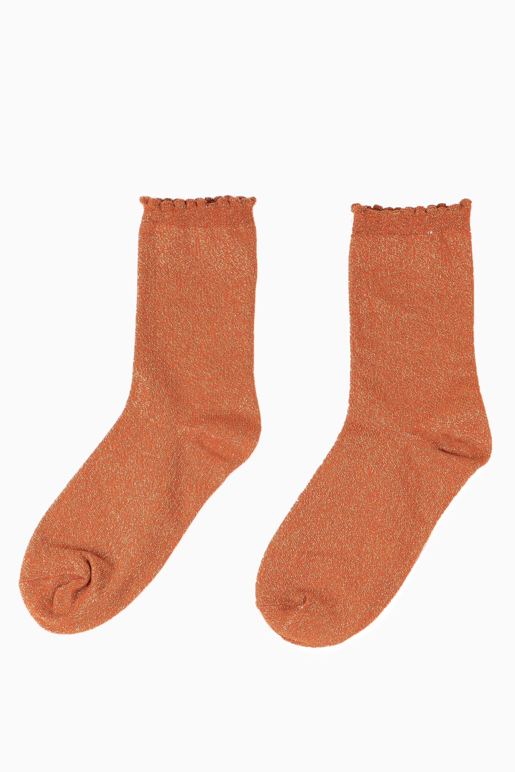 Women's Glitter Socks - Burnt Orange