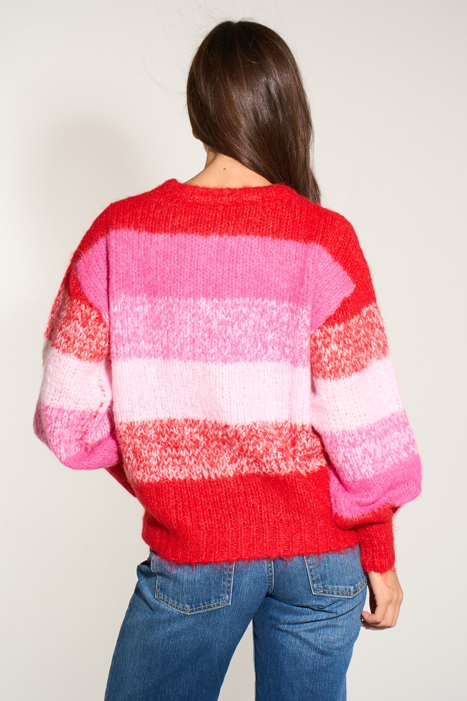red-pink-block-stripe-jumper-back