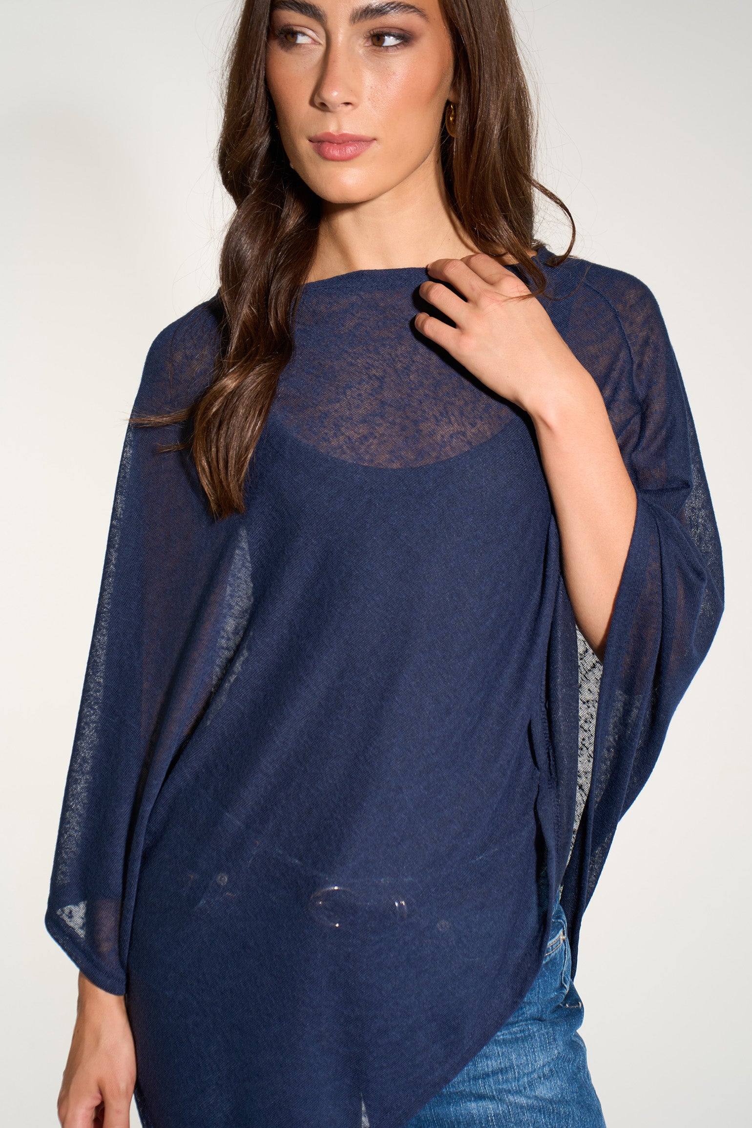 navy-blue-lightweight-fine-knit-poncho