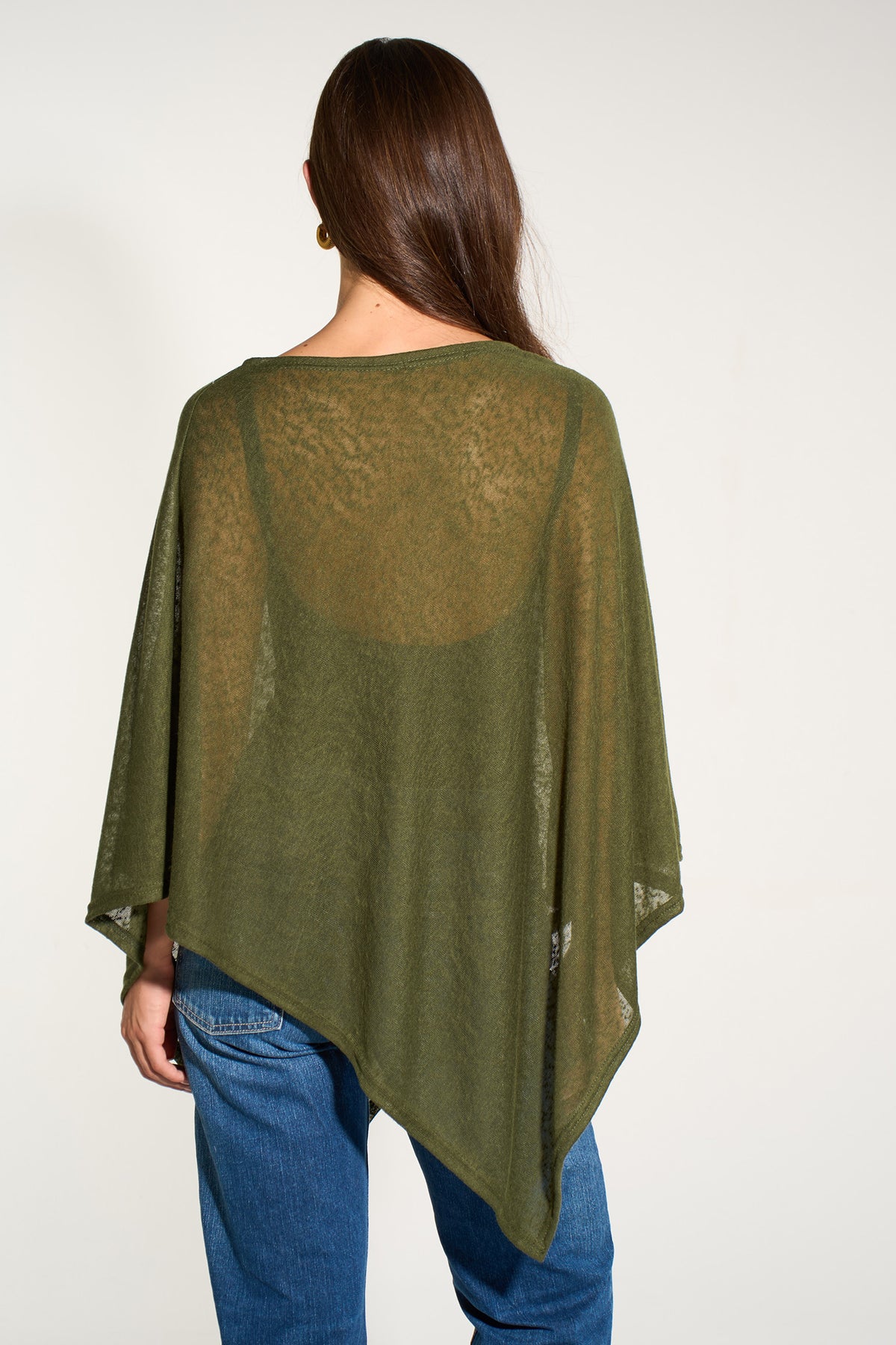 khaki-lightweight-fine-knit-poncho