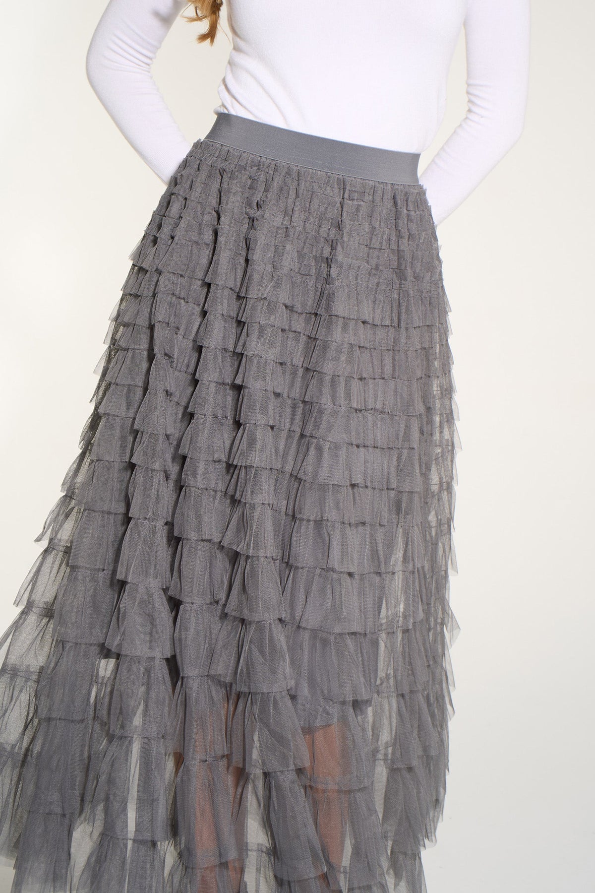 Plain-Cake-Tulle-Maxi-Skirt-in-Dark-Grey