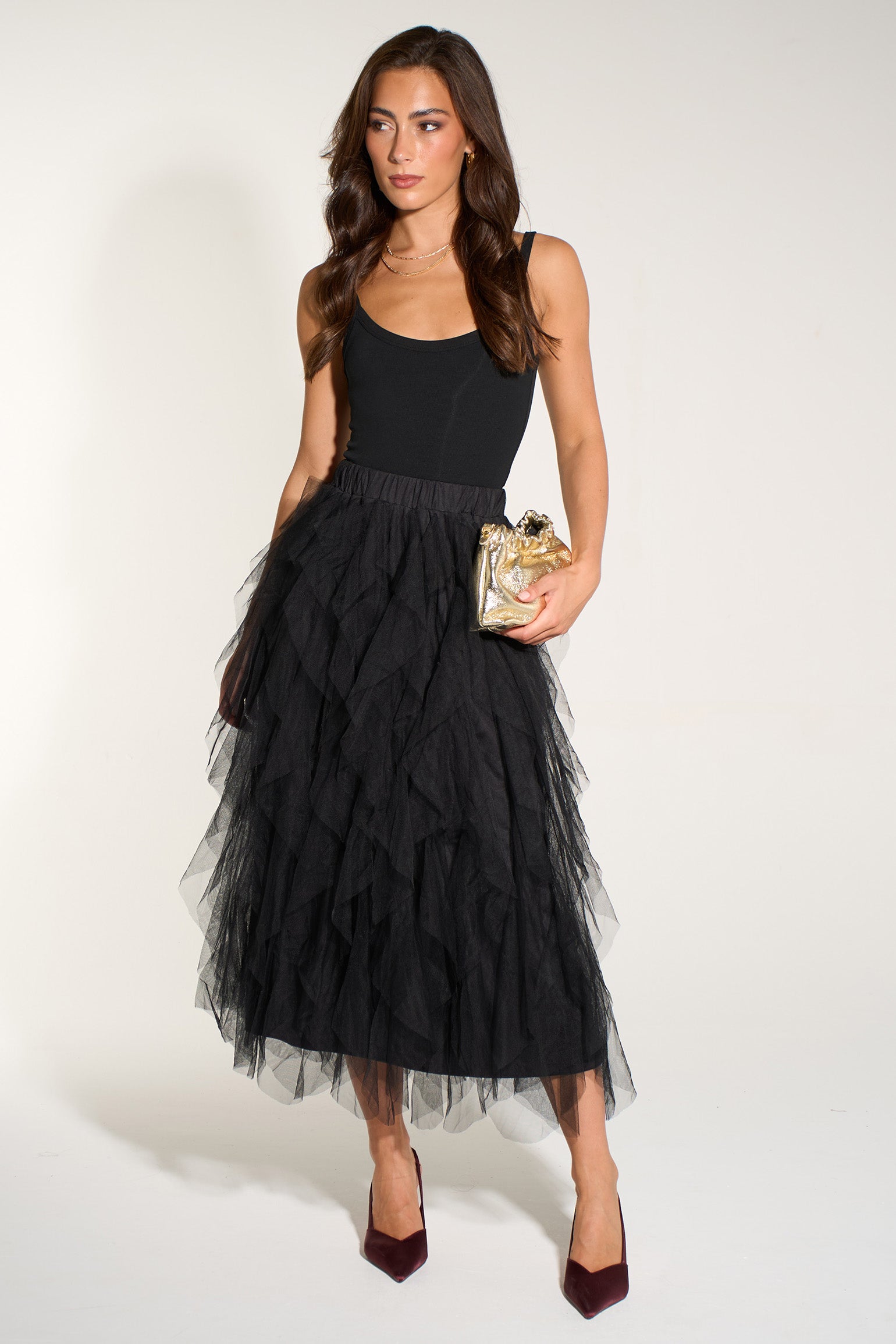 Layla-Black-Layered-Tulle-Maxi-Skirt