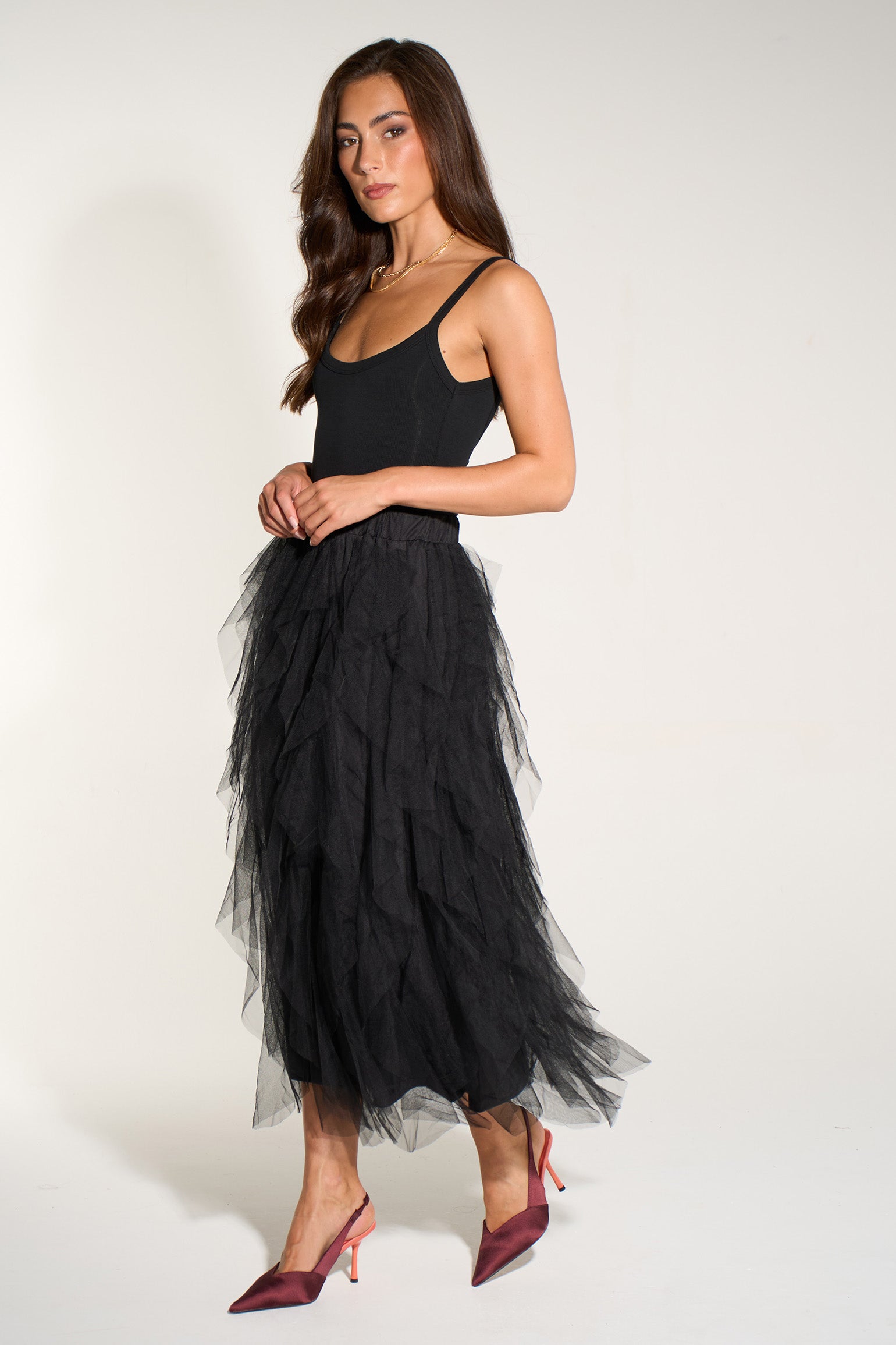Layla-Black-Layered-Tulle-Maxi-Skirt