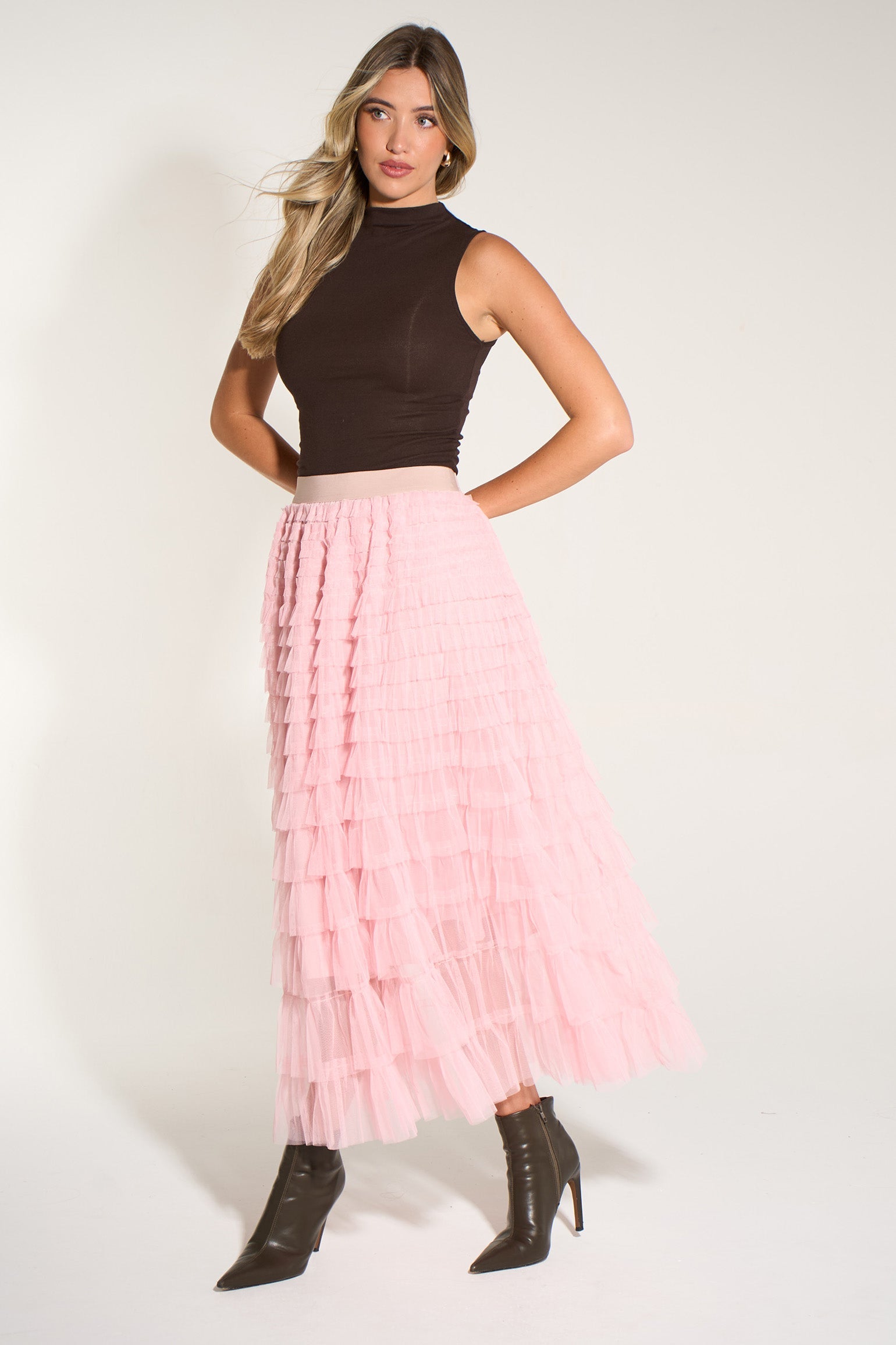 Plain-Cake-Tulle-Maxi-Skirt-in-Pink
