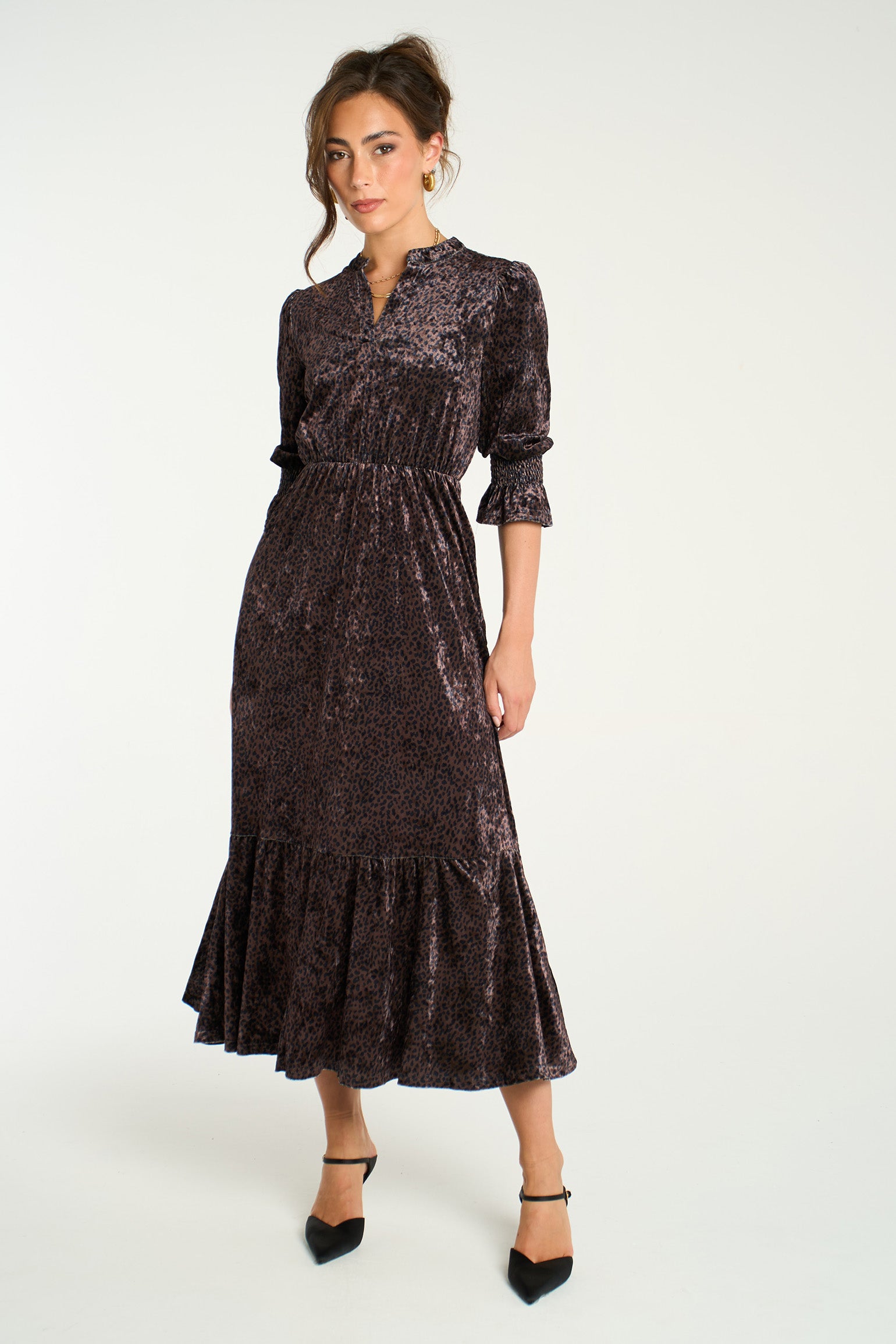 v-neck-midaxi-dress-brown-velvet-leopard