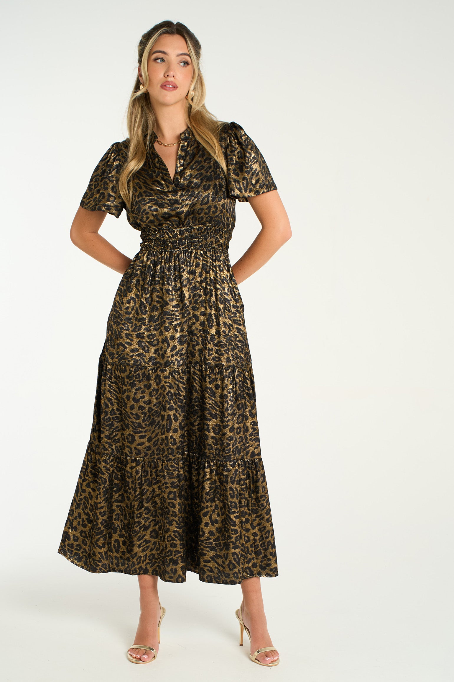 roxy-tiered-maxi-dress-gold-metallic-leopard