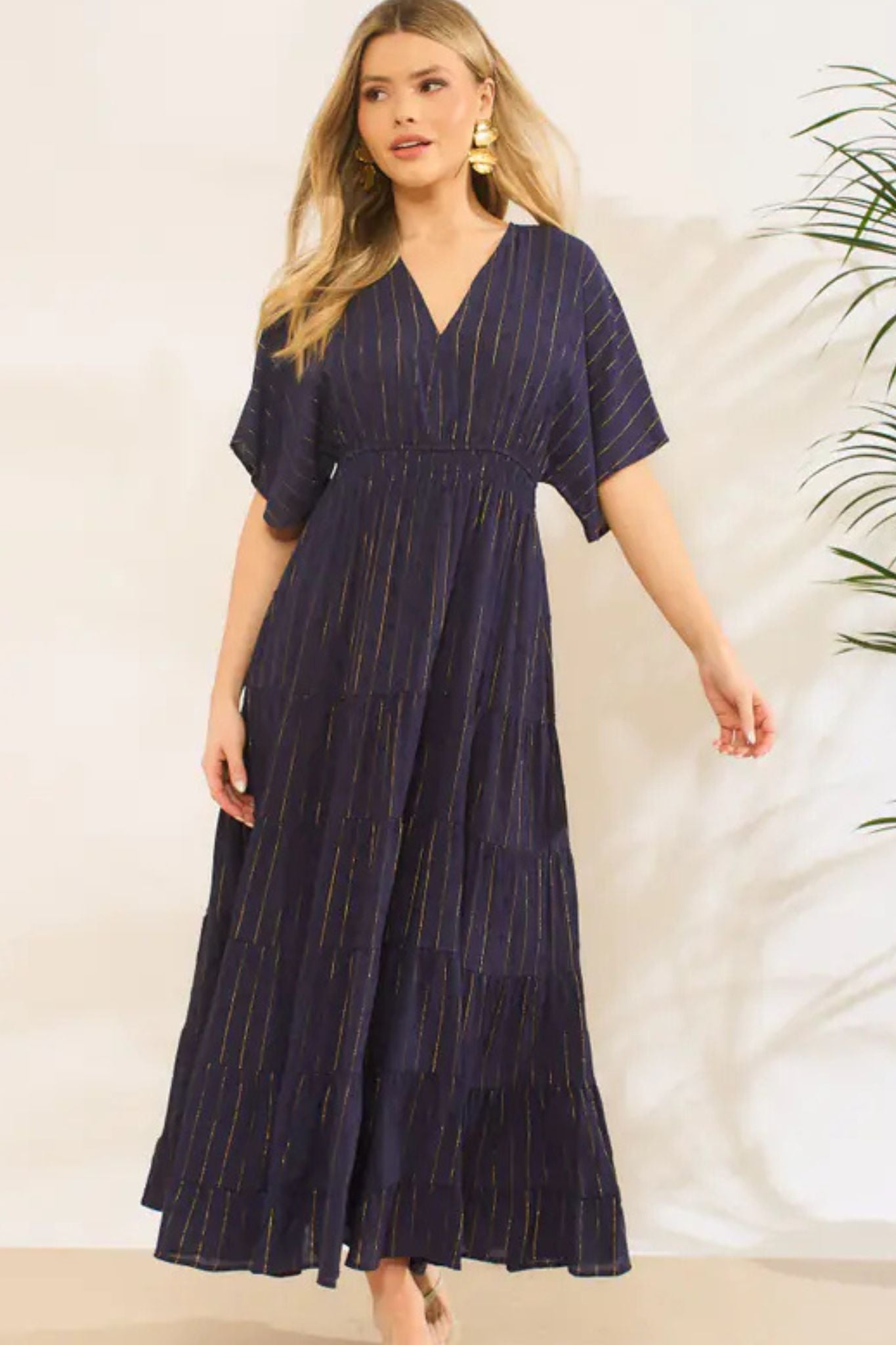 sienna-maxi-kaftan-dress-navy-blue-gold-metallic-stripe-5