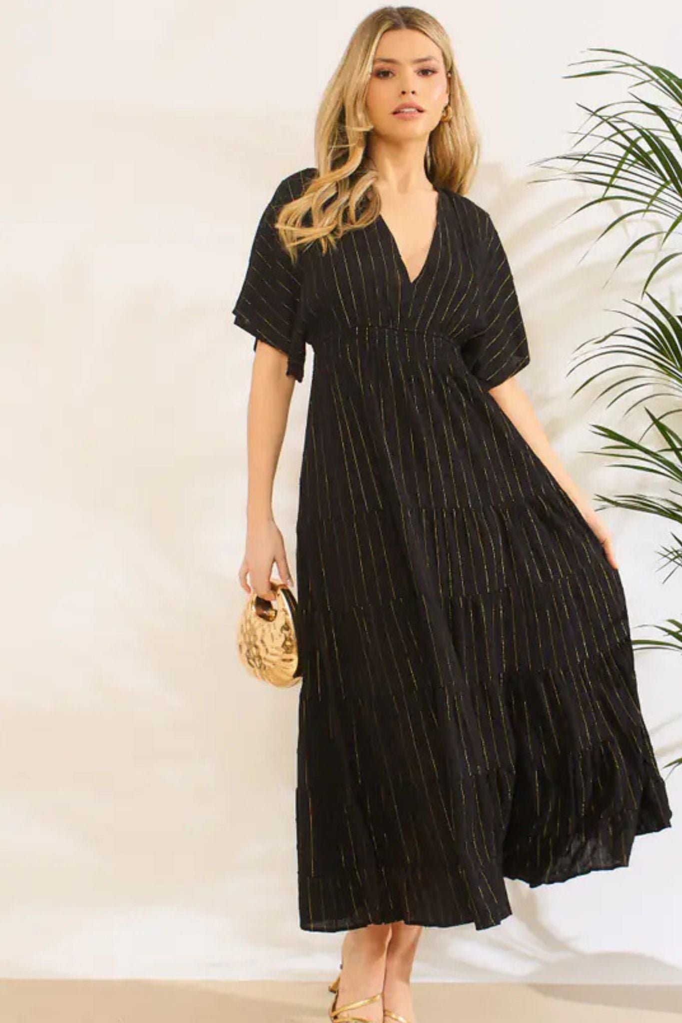 sienna-maxi-kaftan-dress-black-gold-metallic-stripe-1