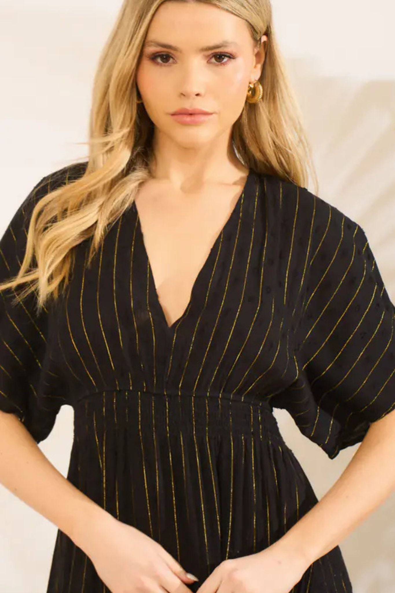 sienna-maxi-kaftan-dress-black-gold-metallic-stripe-2