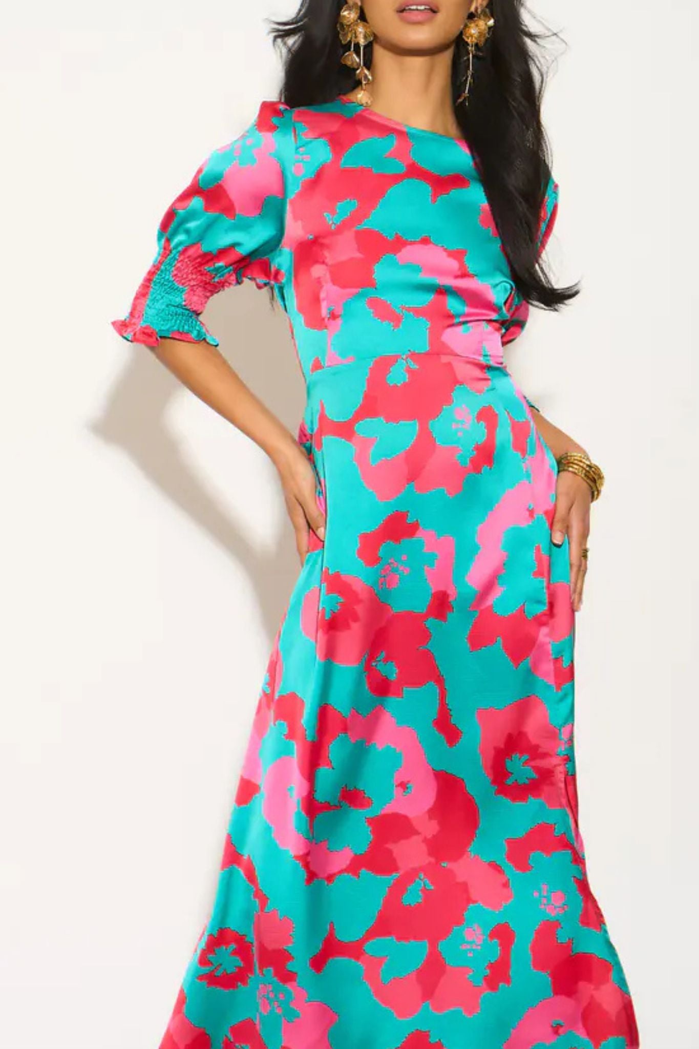 hazel-midi-tea-dress-turquoise-hot-pink-floral-print-3