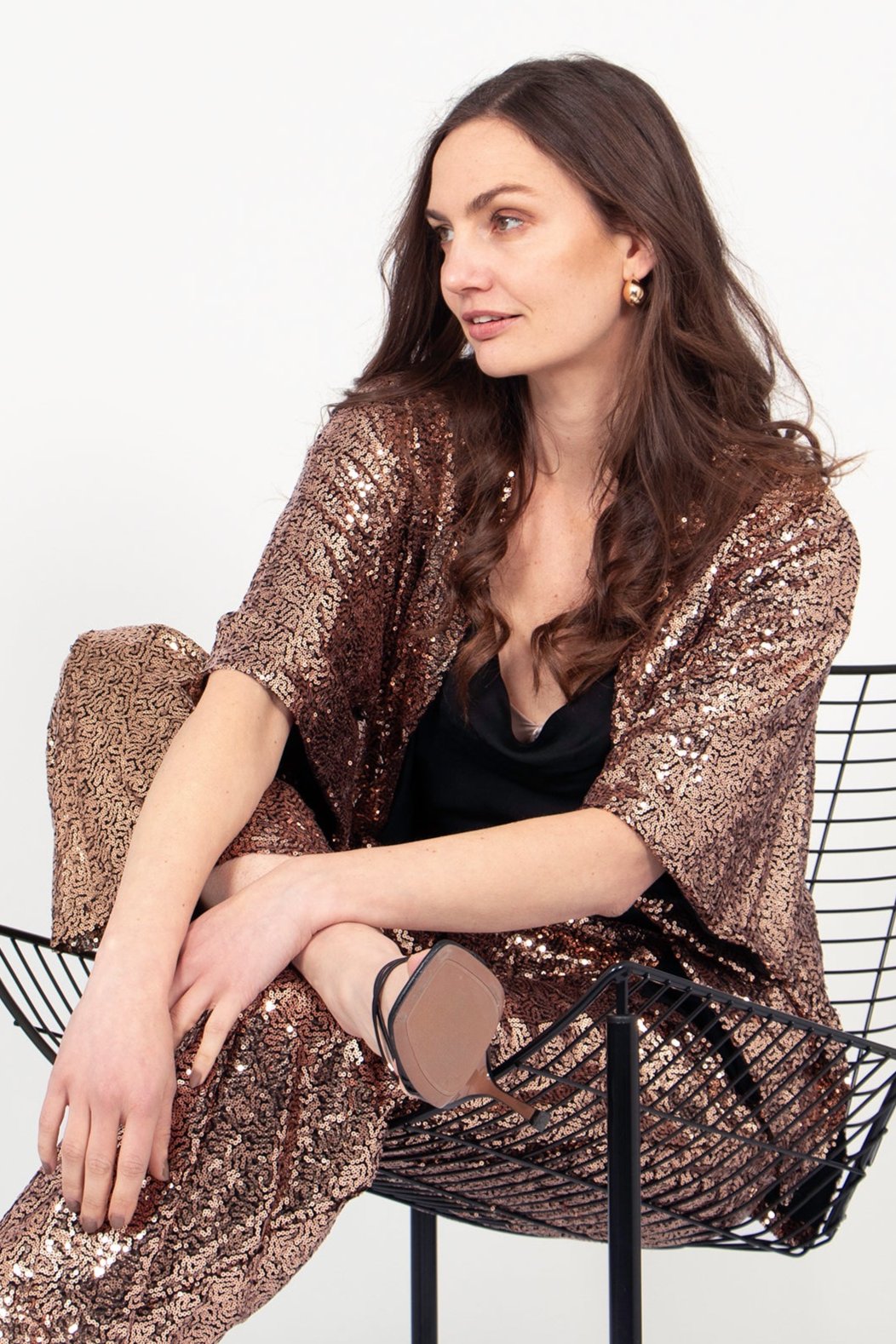 Ariana Sequin Jacket - Bronze, Sequin