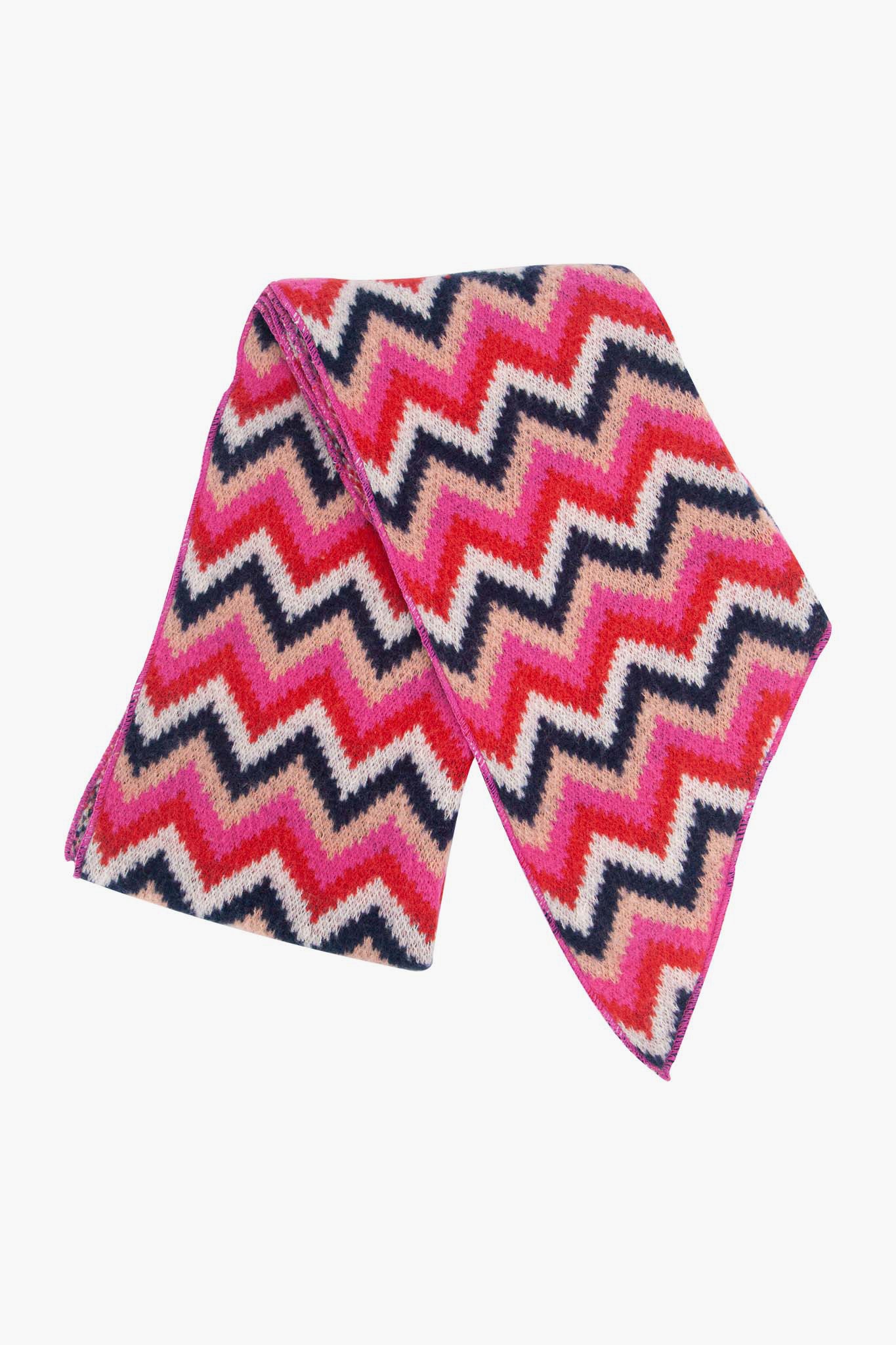 bobbie-red-zig-zag-heavyweight-scarf-folded-diagonal-cut-edge