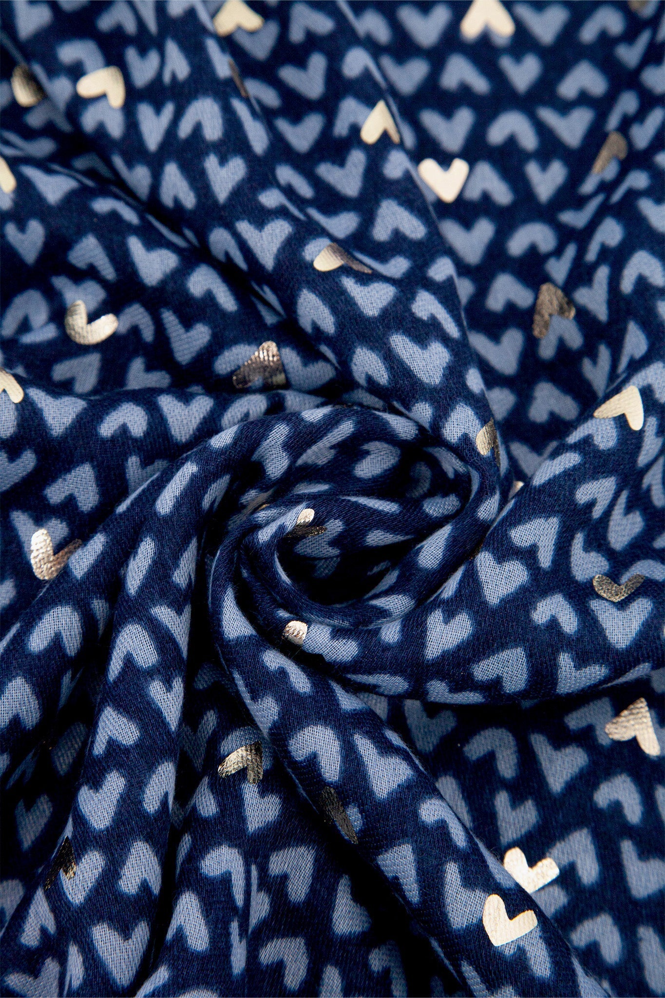 rainie-blue-metallic-hearts-lightweight-scarf-close-up-material